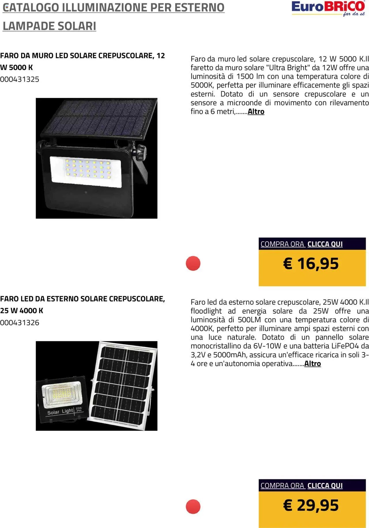 Eurobrico Illuminazione da esterno Lampade Solari catalogo
