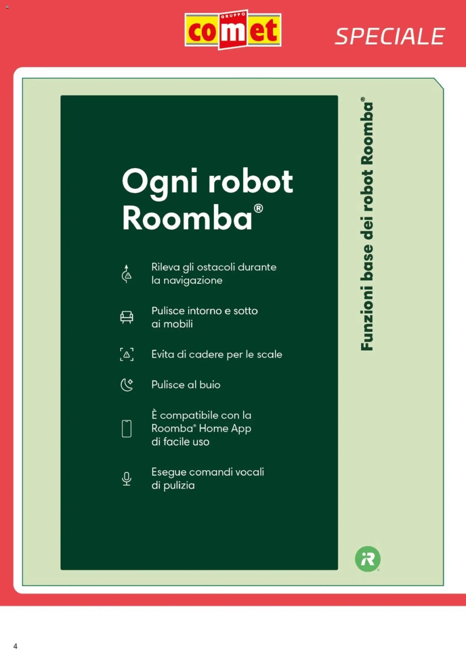 Comet volantino iRobot Roomba