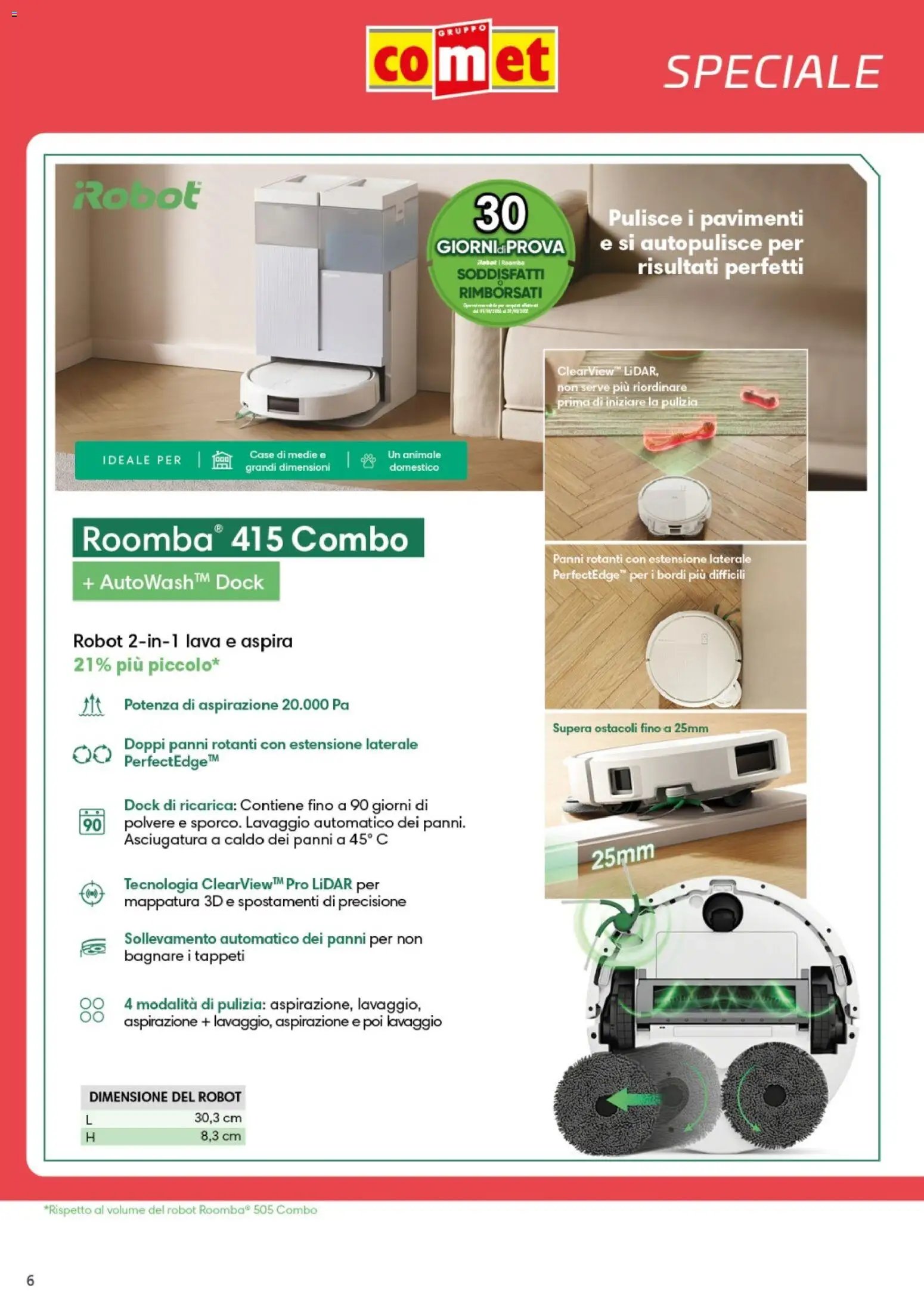 Comet volantino iRobot Roomba