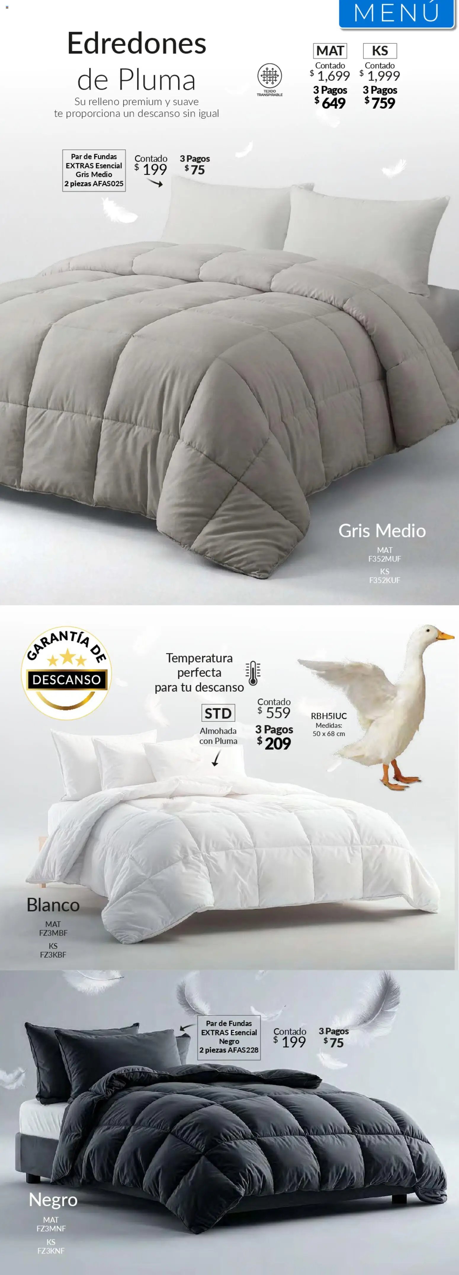 Colchas Concord catálogo