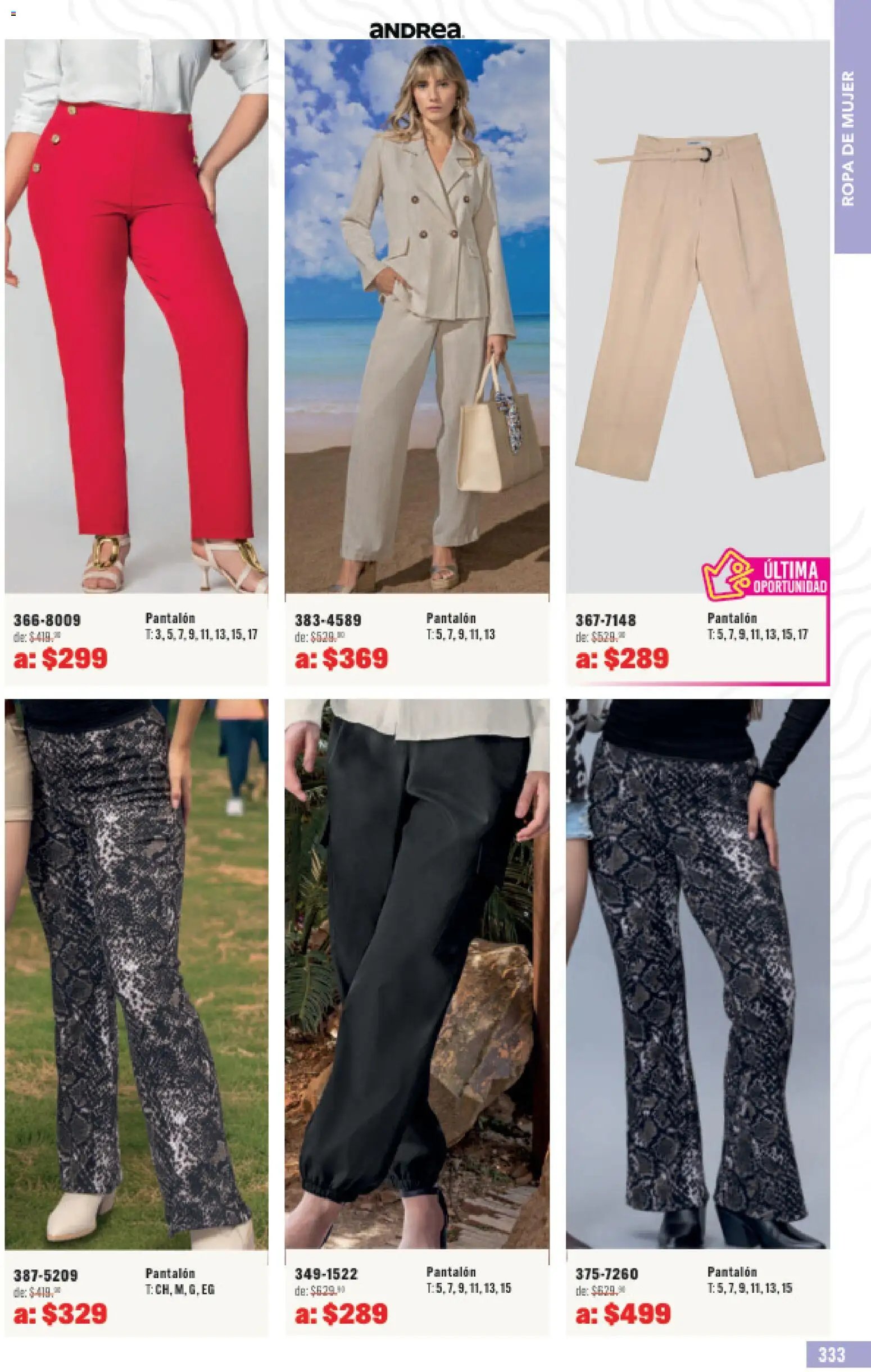 Andrea catálogo Outlet