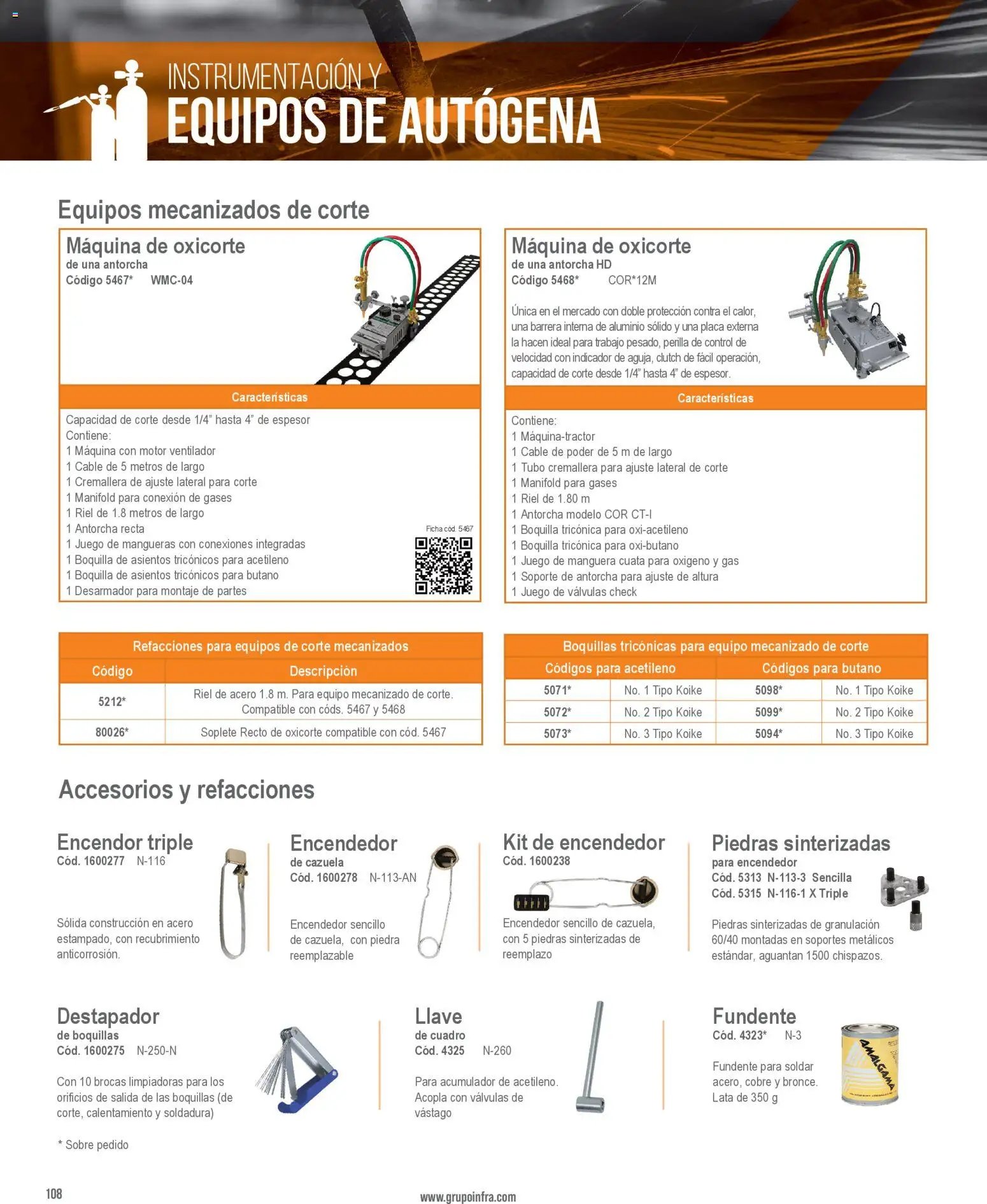 Infra catálogo Welding and flame cutting equipment