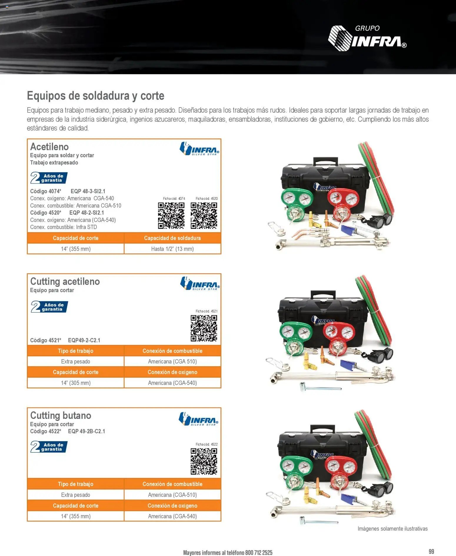 Infra catálogo Welding and flame cutting equipment