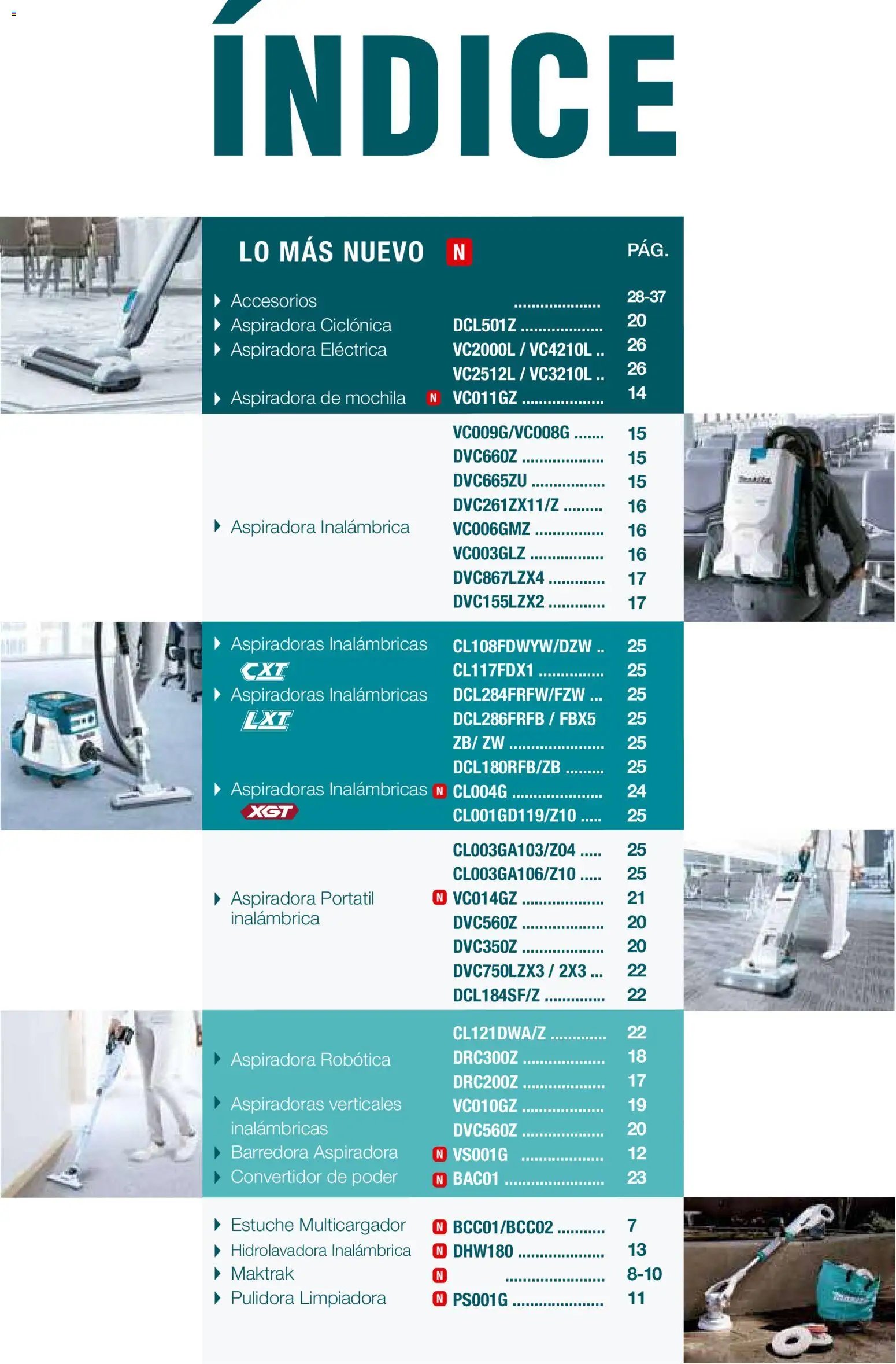 Makita catálogo Aspiradoras