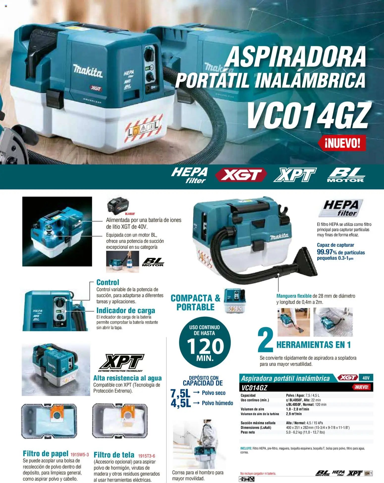 Makita catálogo Aspiradoras