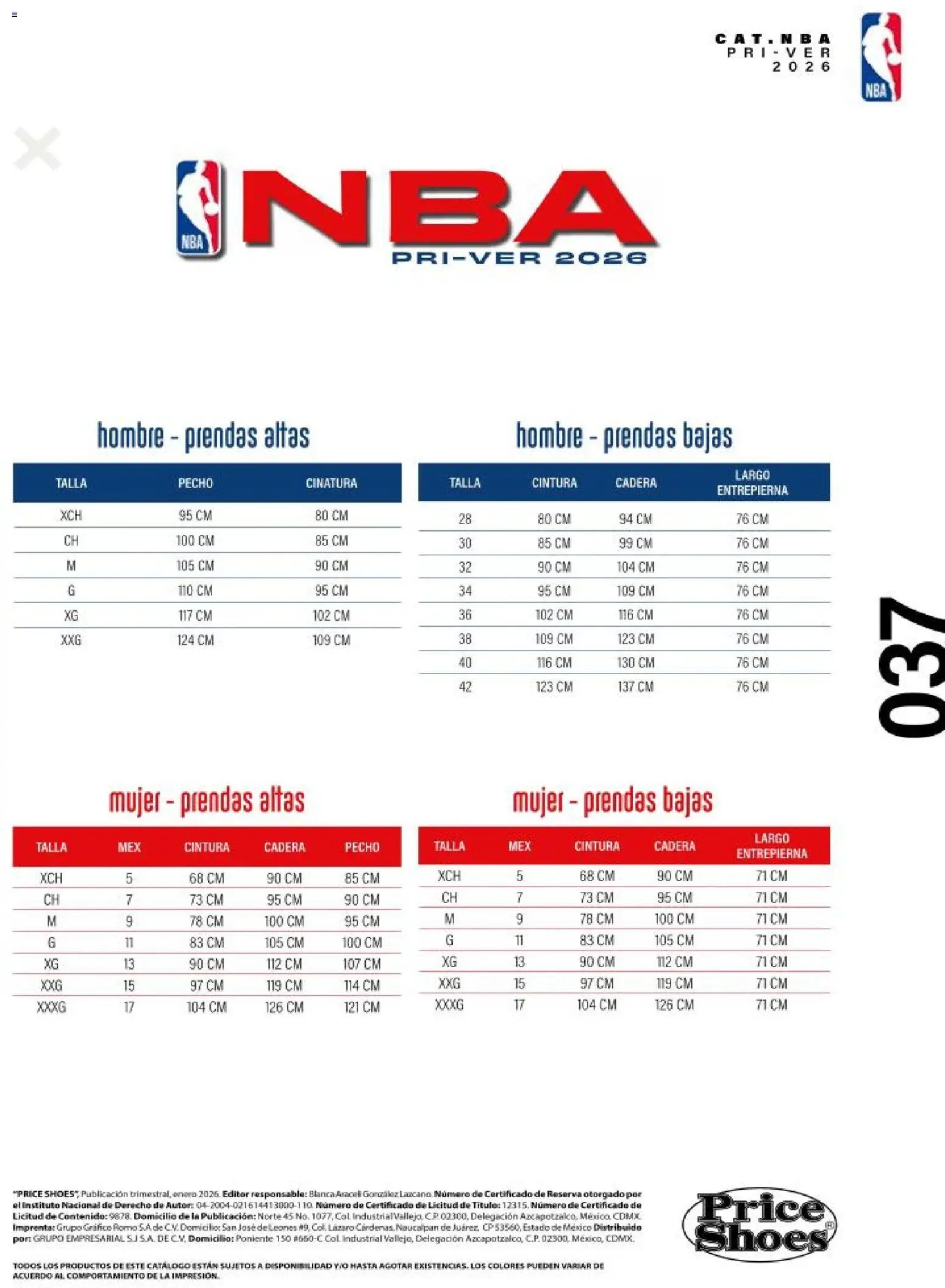 Price Shoes catálogo NBA 
