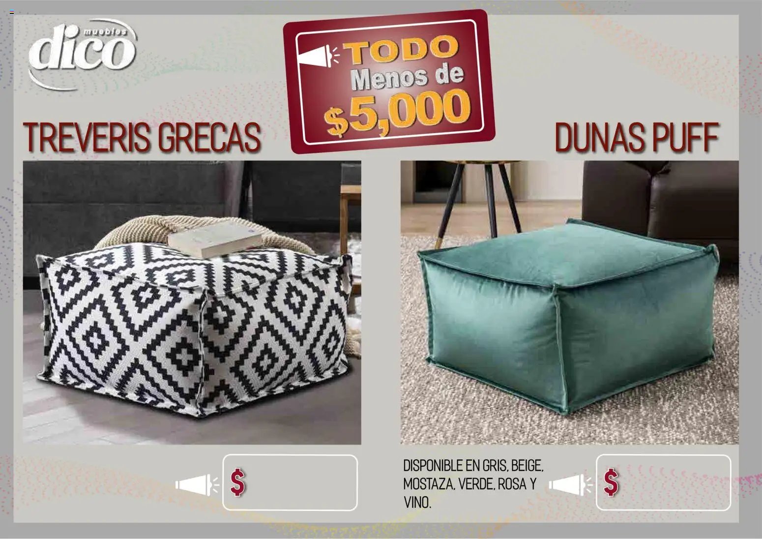 Muebles Dico catálogo Todo menos de 5000 Pacifico