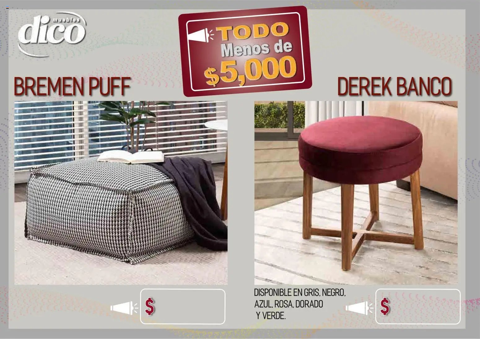 Muebles Dico catálogo Todo menos de 5000 Pacifico