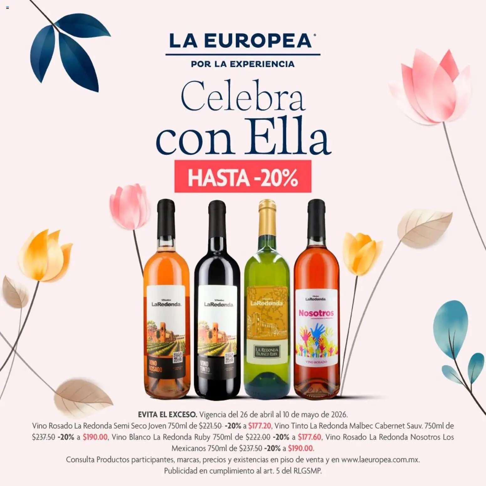 La Europea catálogo Celebra con ella