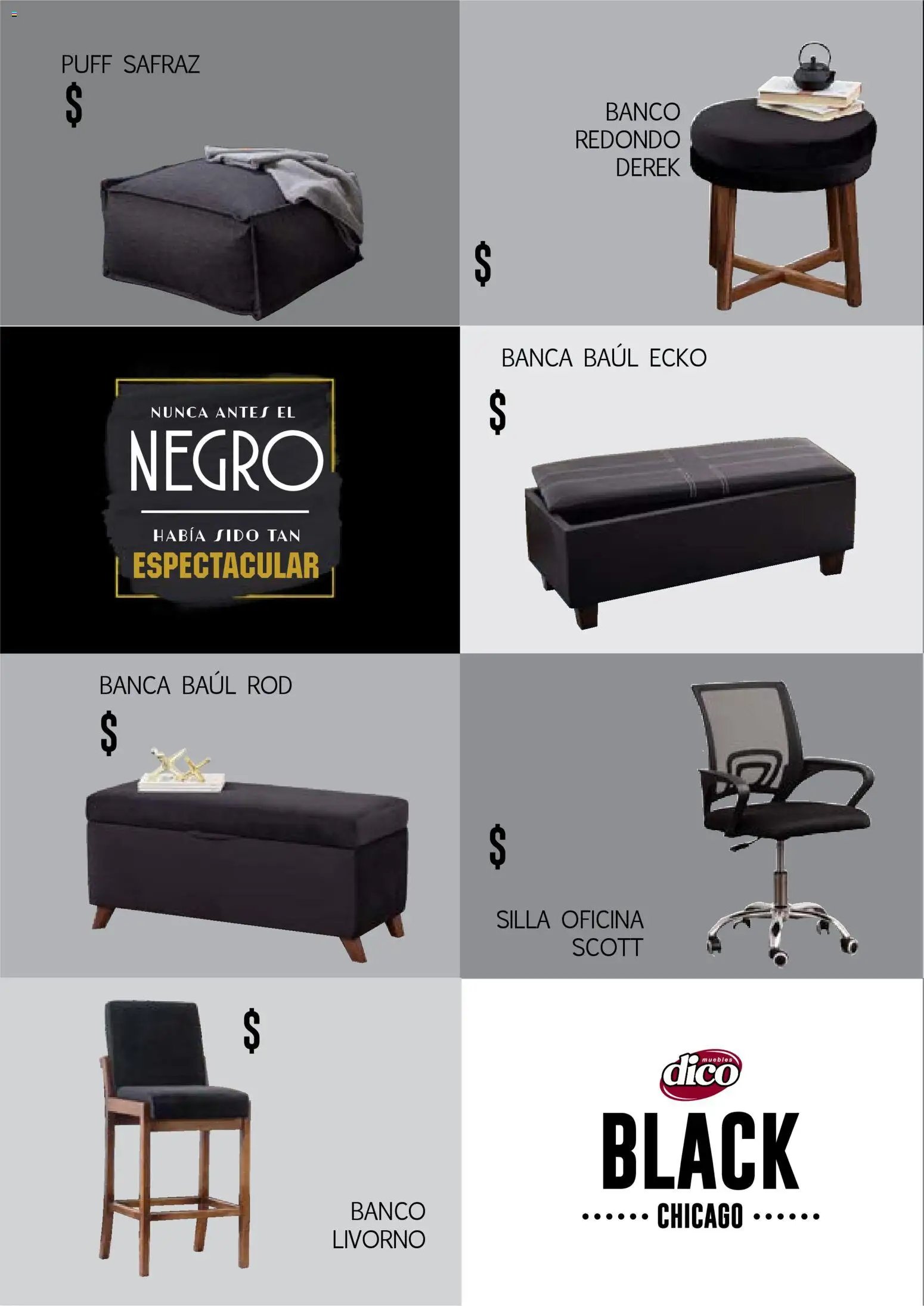 Muebles Dico catálogo Black Chicago 