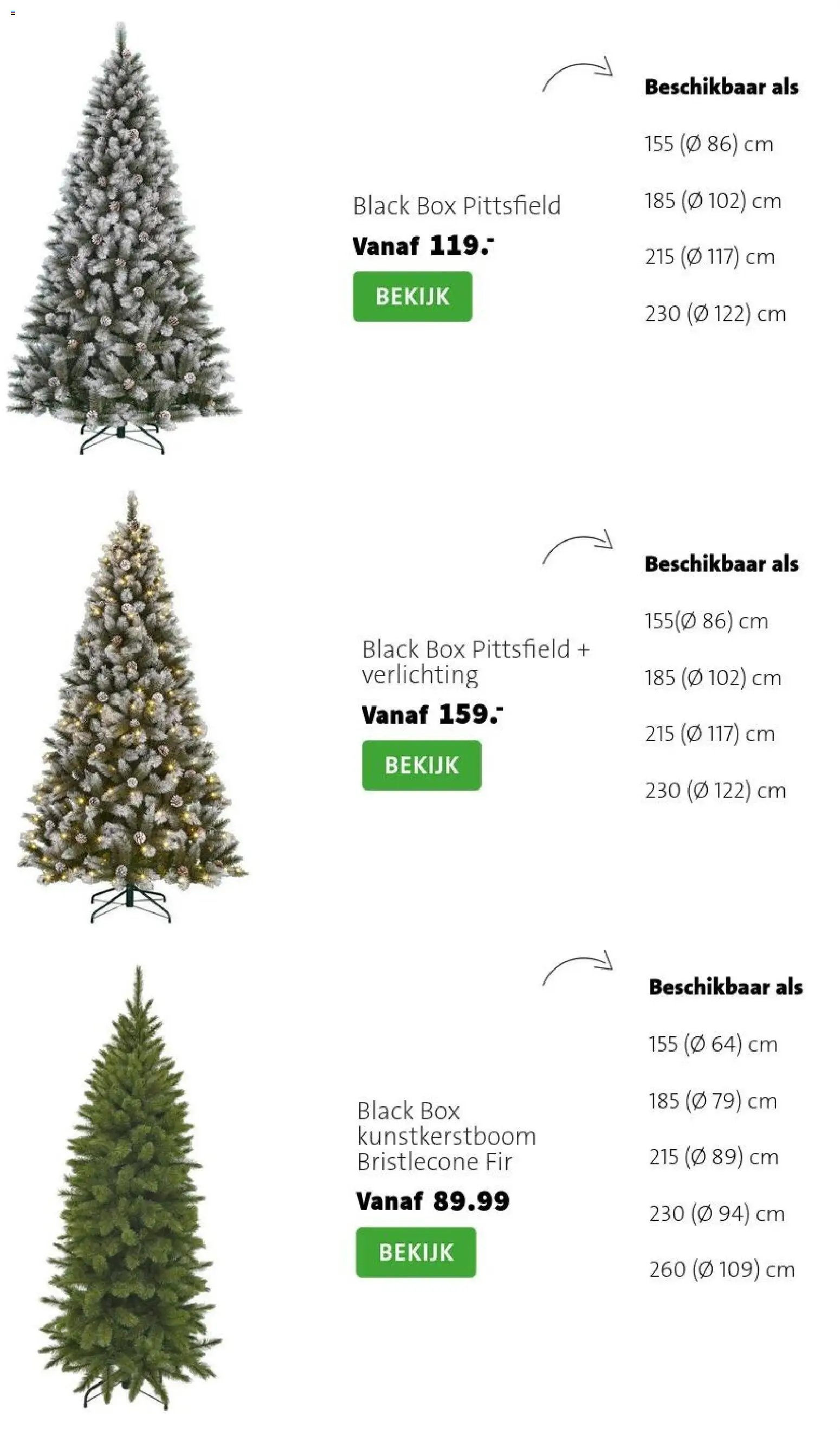 Intratuin folder Kerst bomen