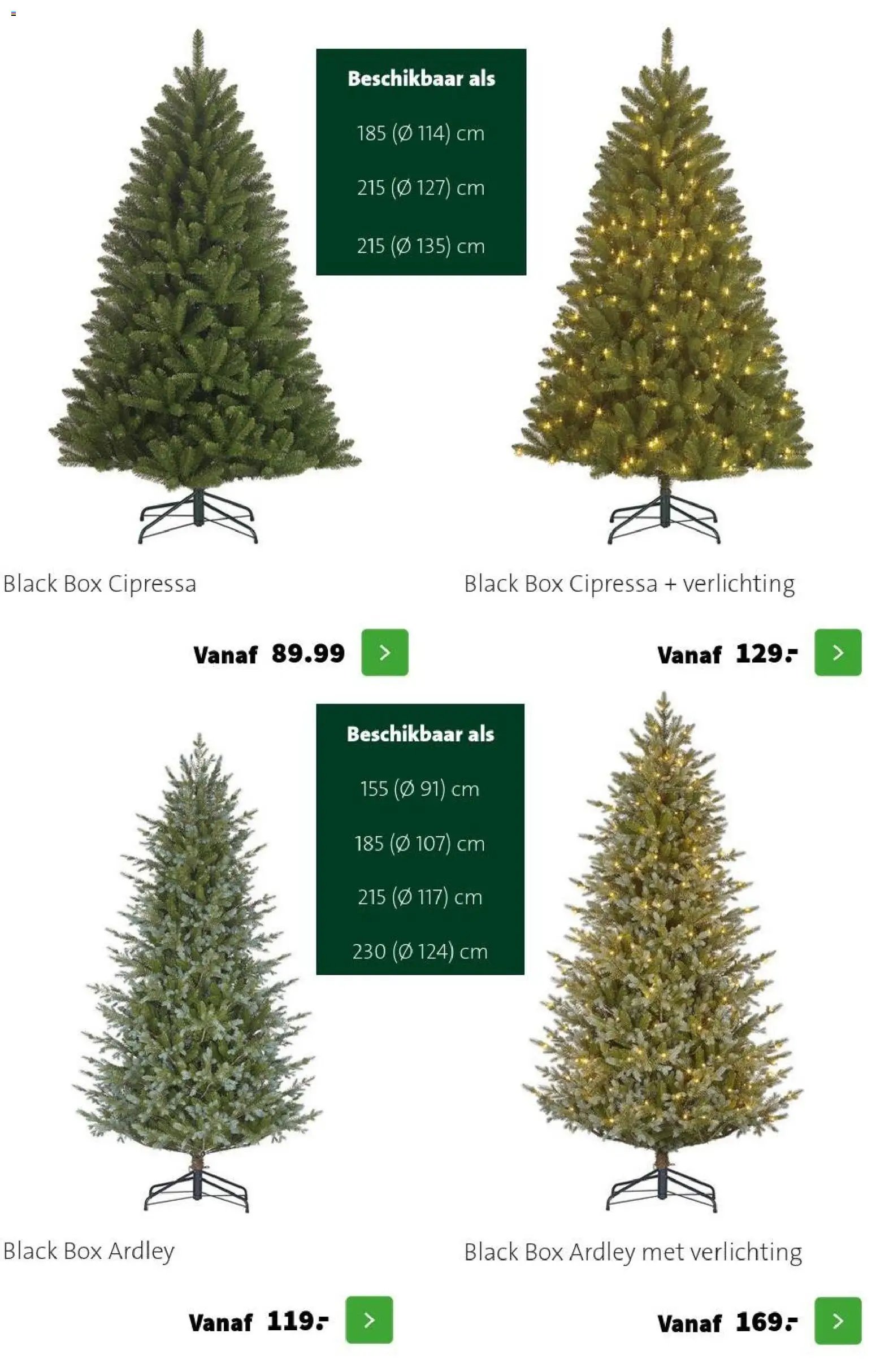 Intratuin folder Kerst bomen