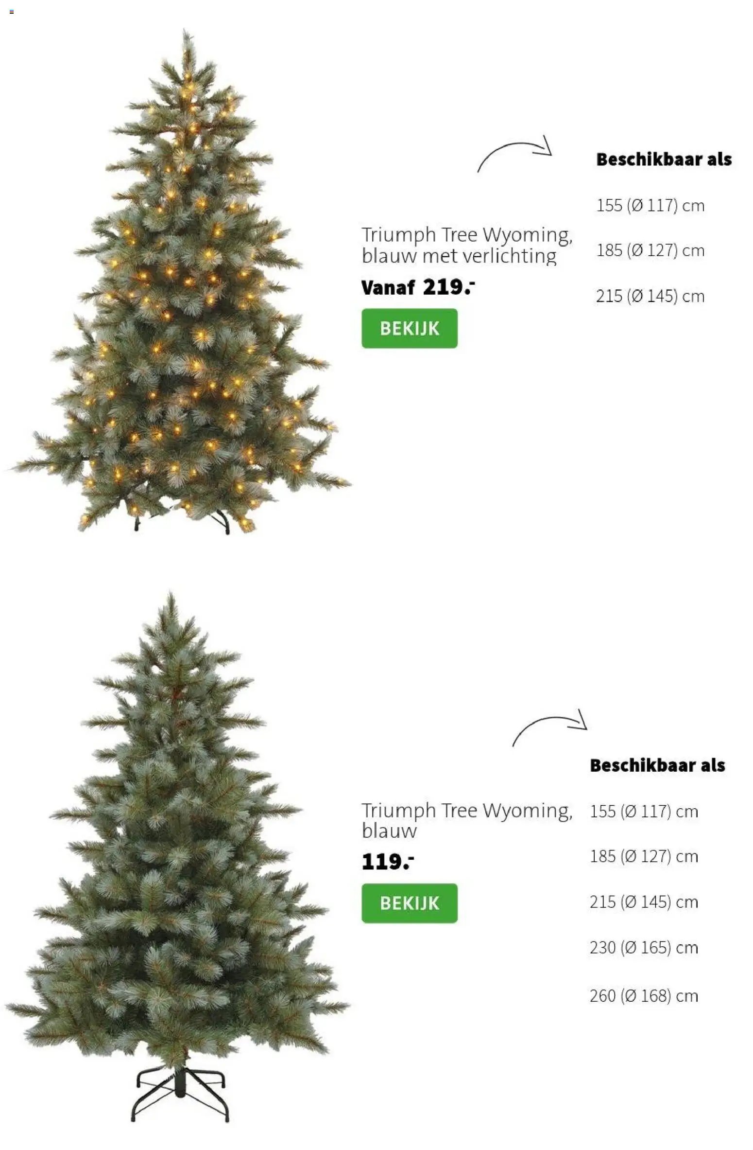 Intratuin folder Kerst bomen