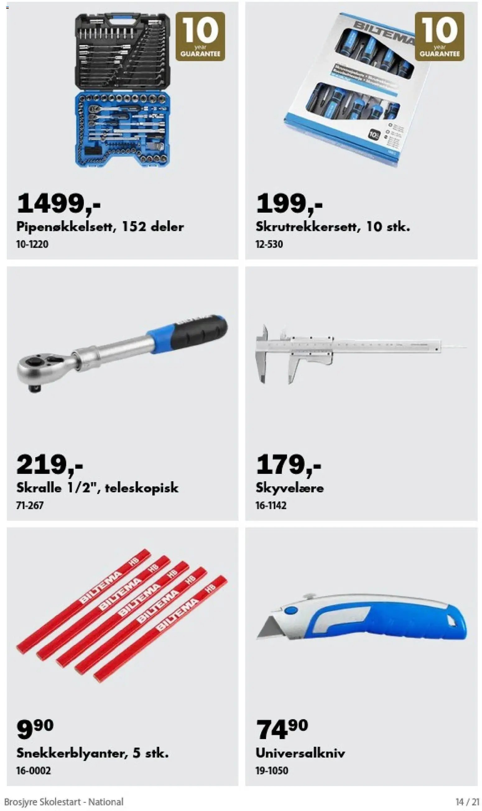 Biltema Brosjyre Skolestart - National
