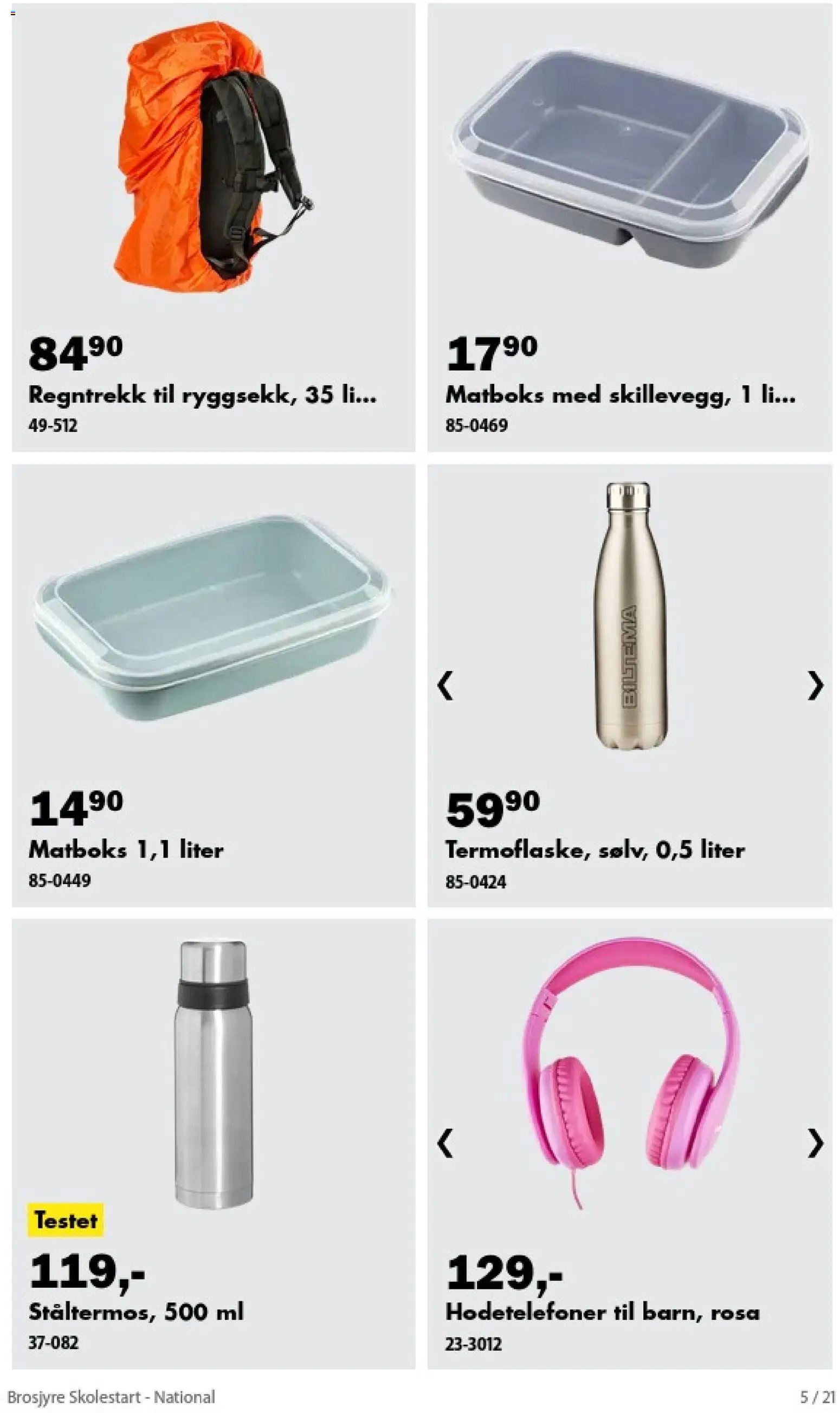 Biltema Brosjyre Skolestart - National