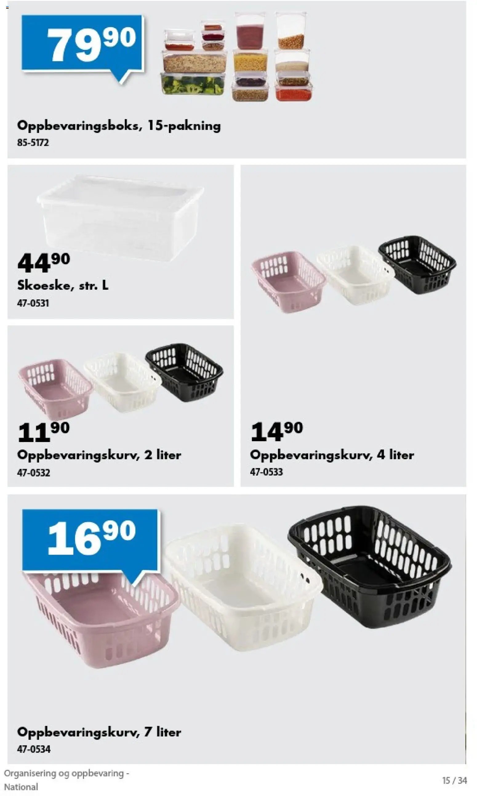 Biltema kundeavis Organisering og oppbevaring