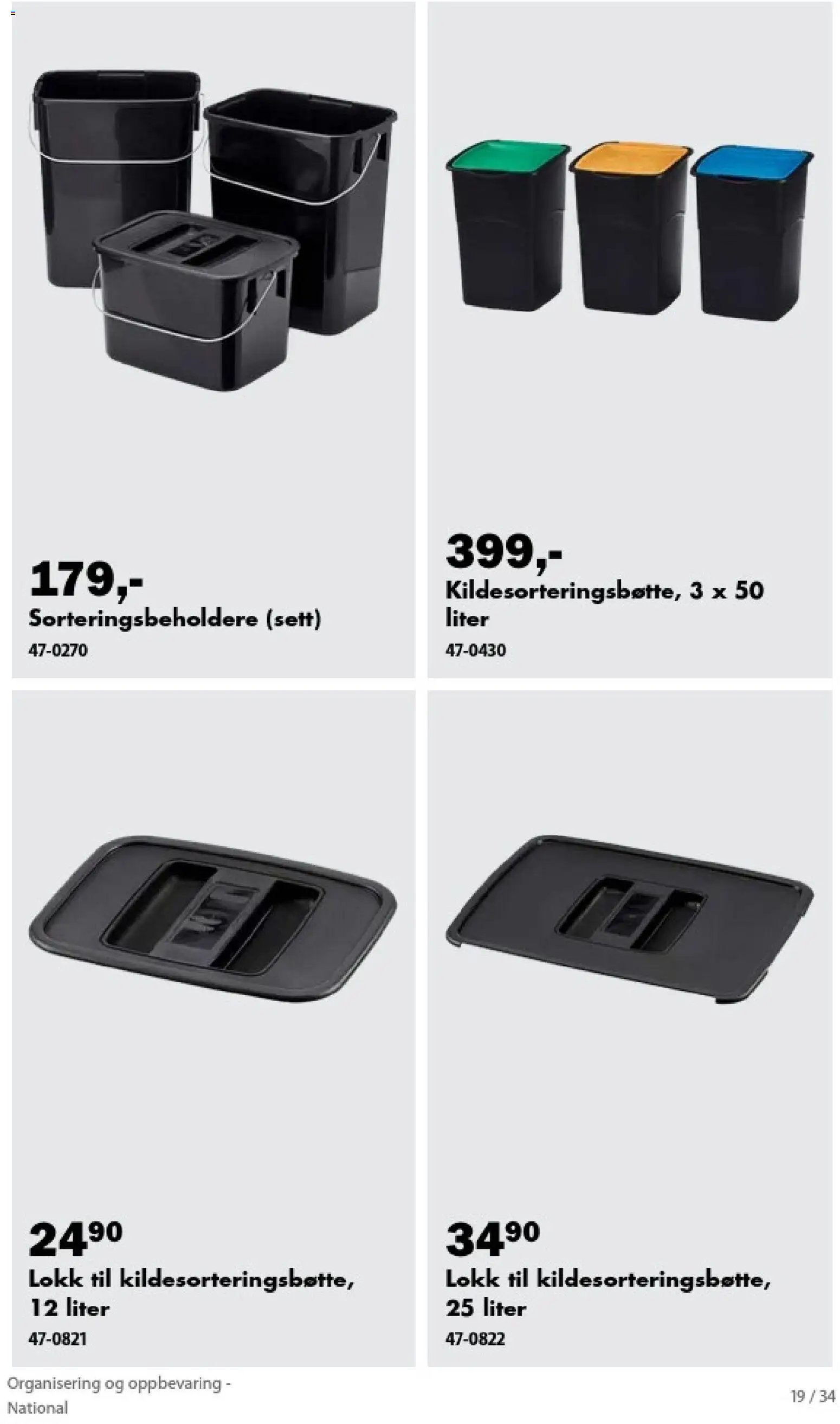 Biltema kundeavis Organisering og oppbevaring