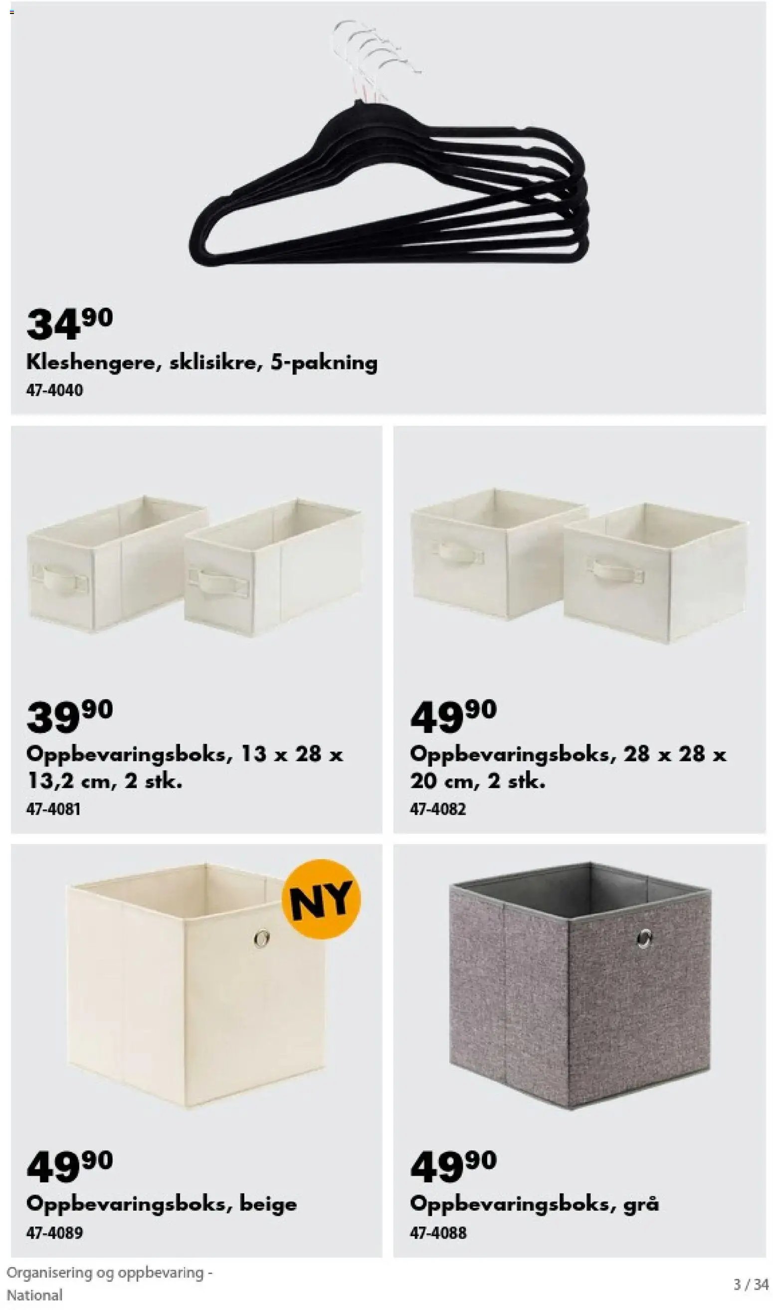 Biltema kundeavis Organisering og oppbevaring