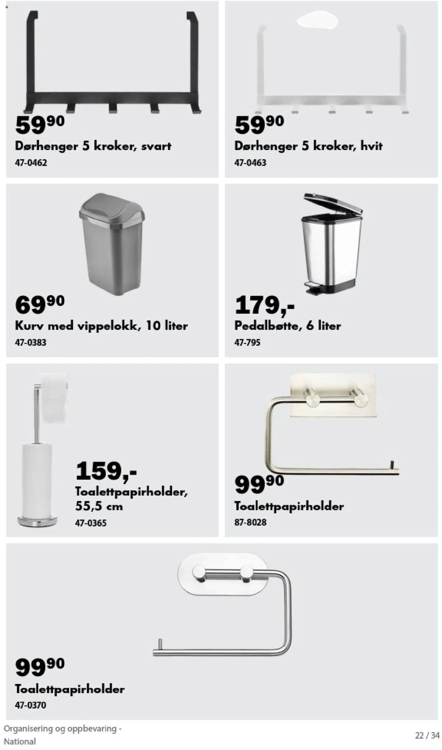 Biltema kundeavis Organisering og oppbevaring