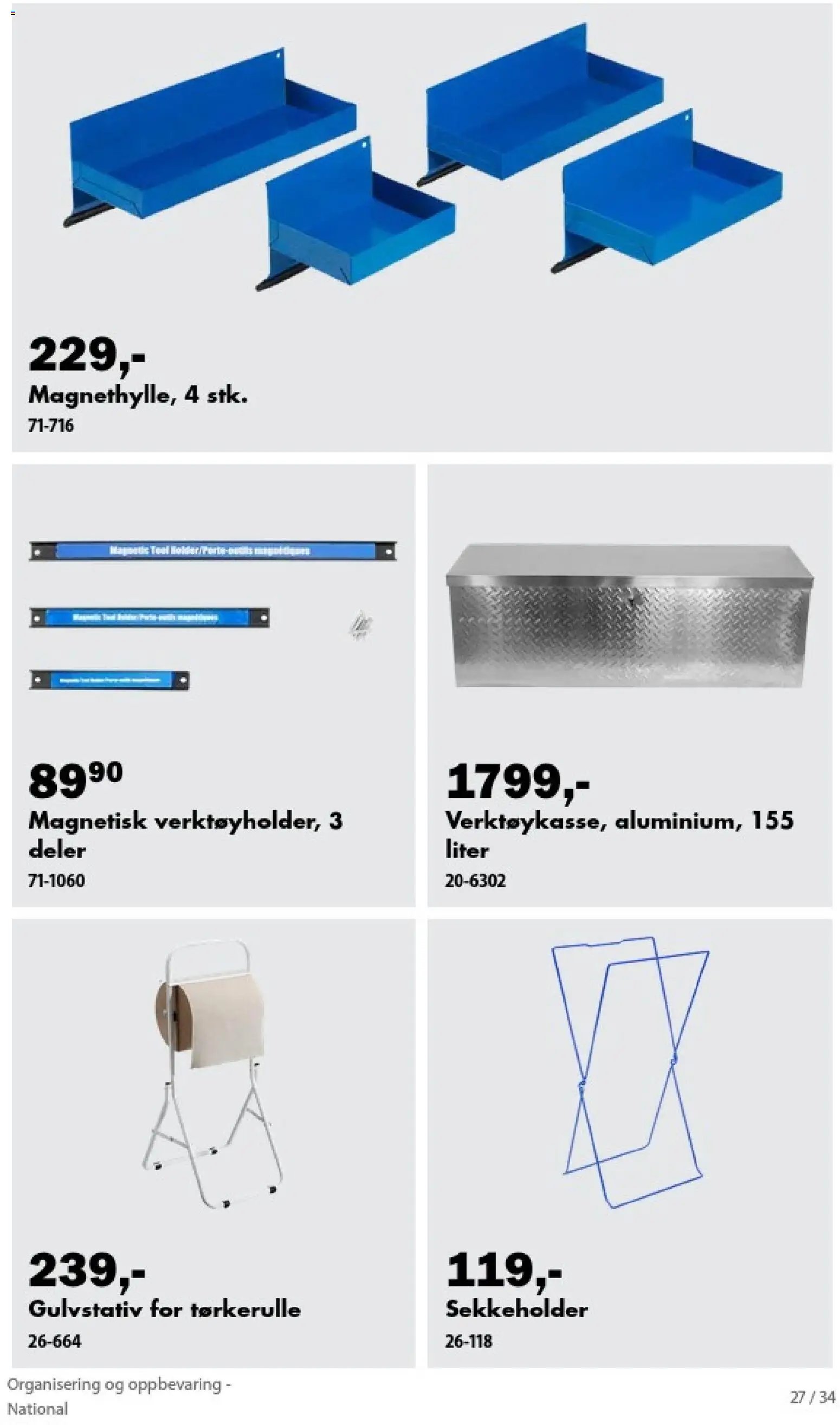 Biltema kundeavis Organisering og oppbevaring