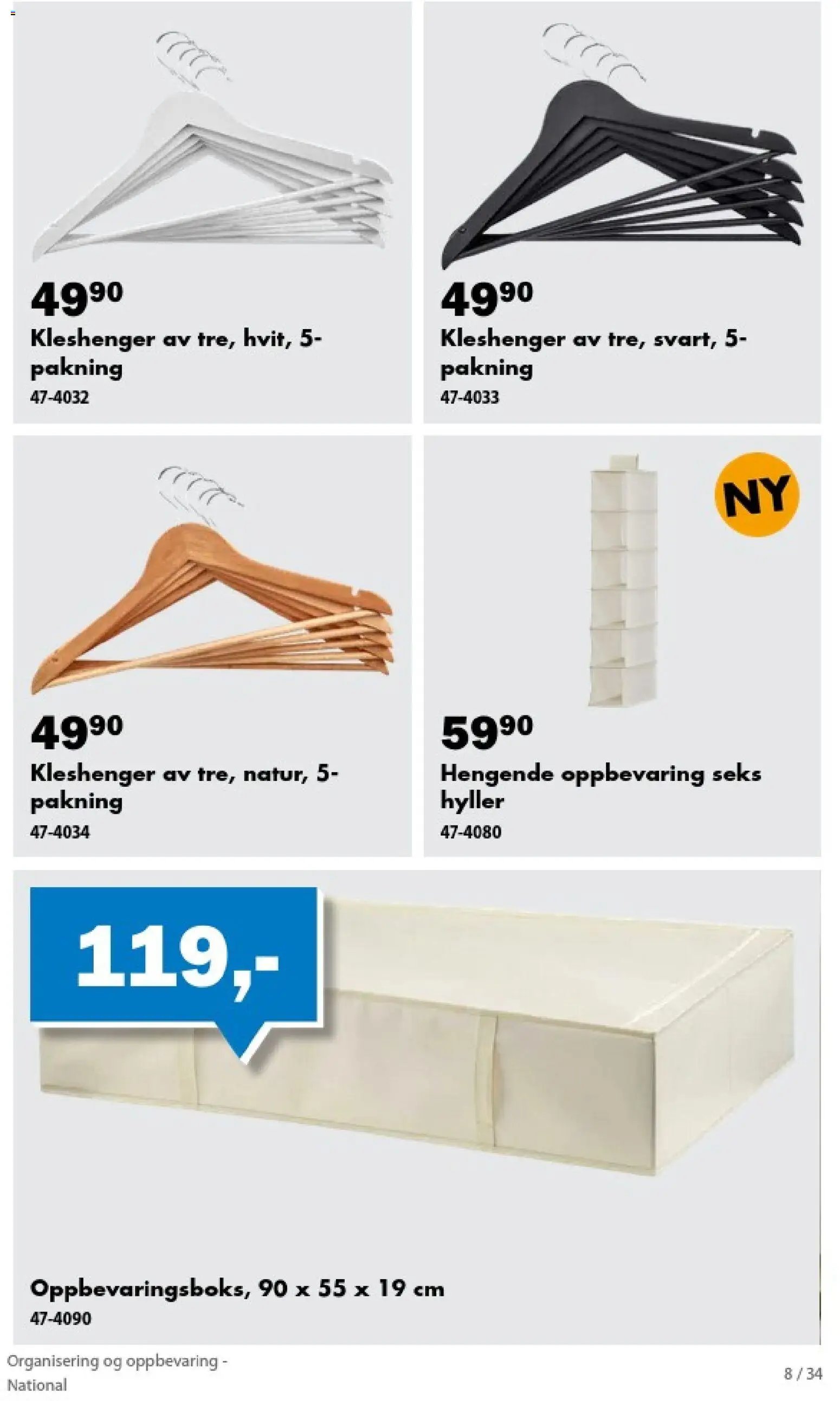 Biltema kundeavis Organisering og oppbevaring