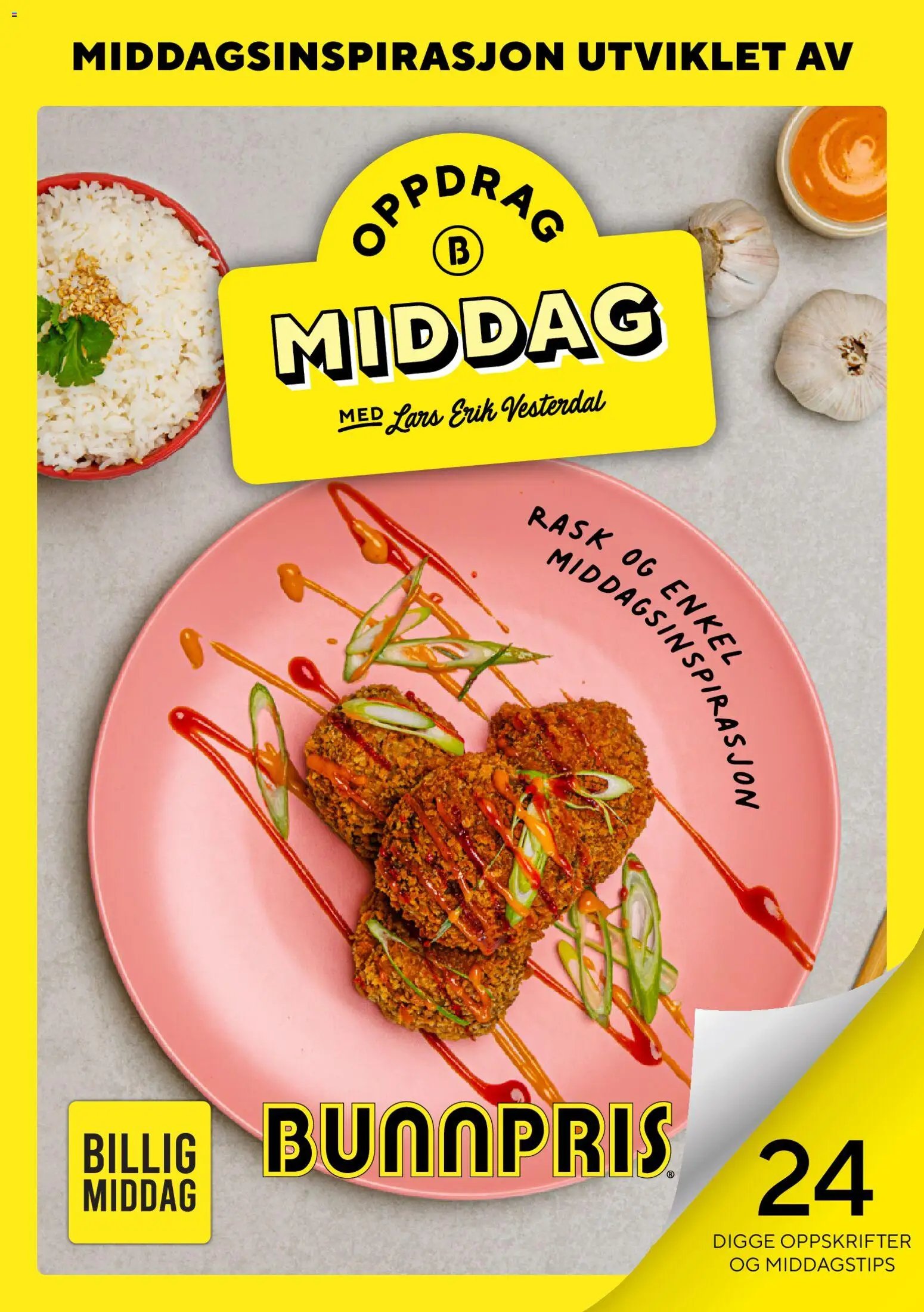 Bunnpris kundeavis middagsinspirasjon utviklet av