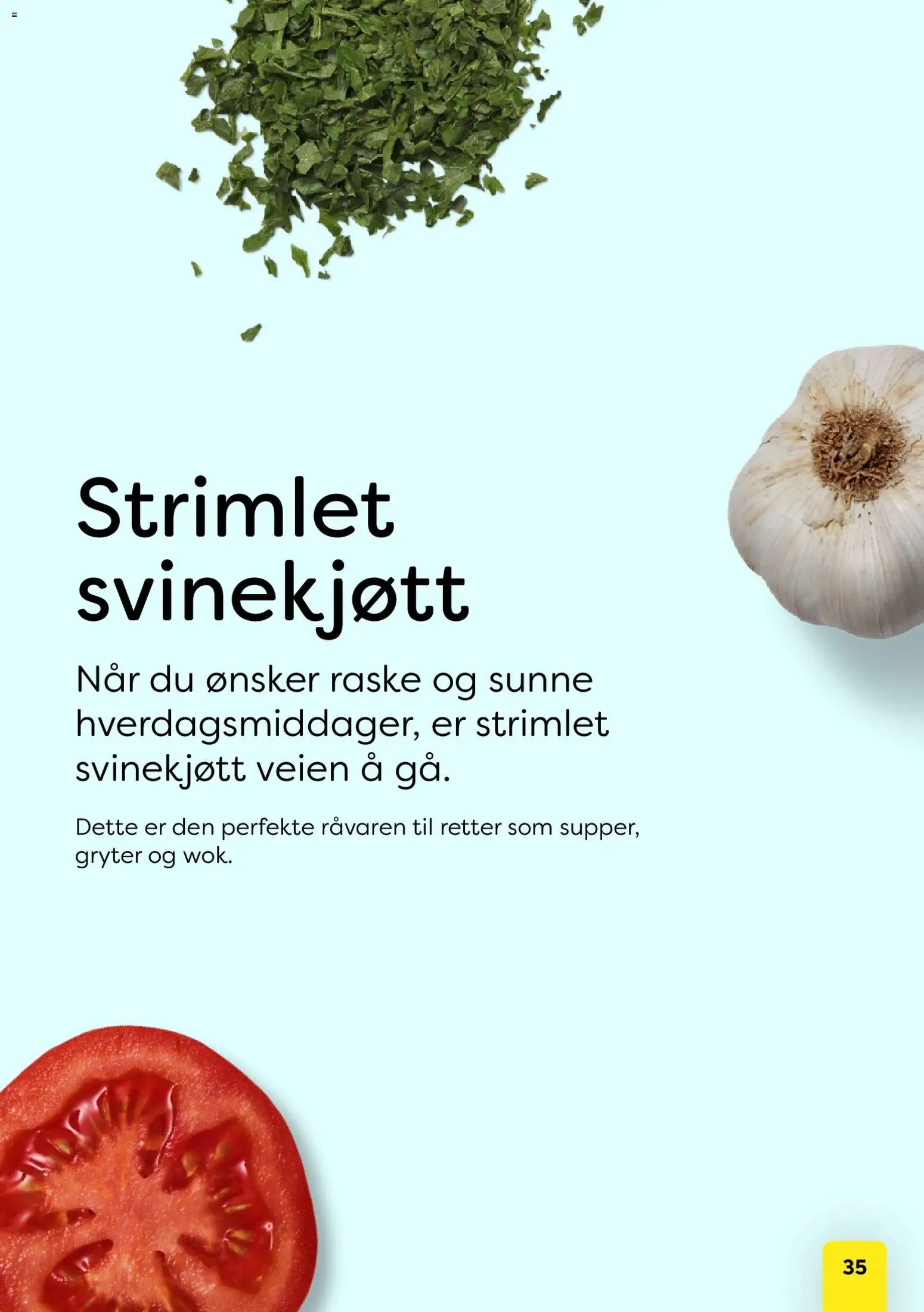 Bunnpris kundeavis middagsinspirasjon utviklet av