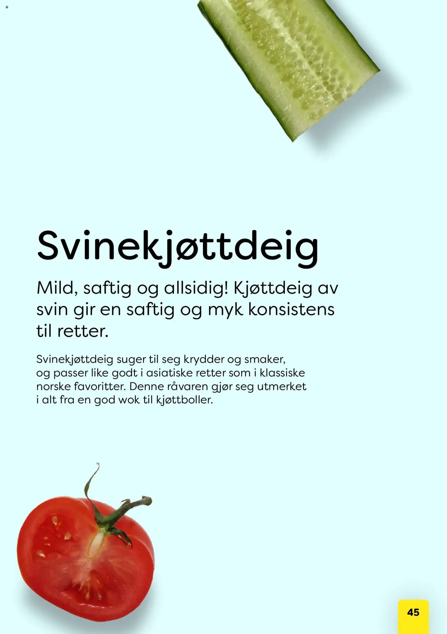 Bunnpris kundeavis middagsinspirasjon utviklet av