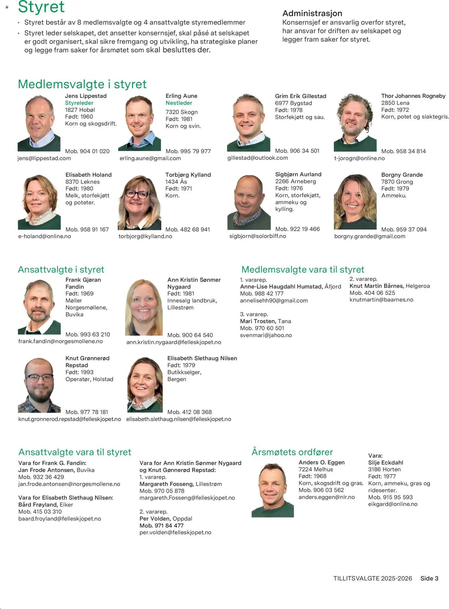 Felleskjøpet Tillitsvalgte 2025/2026 (2026-01-02 - 2027-01-03)