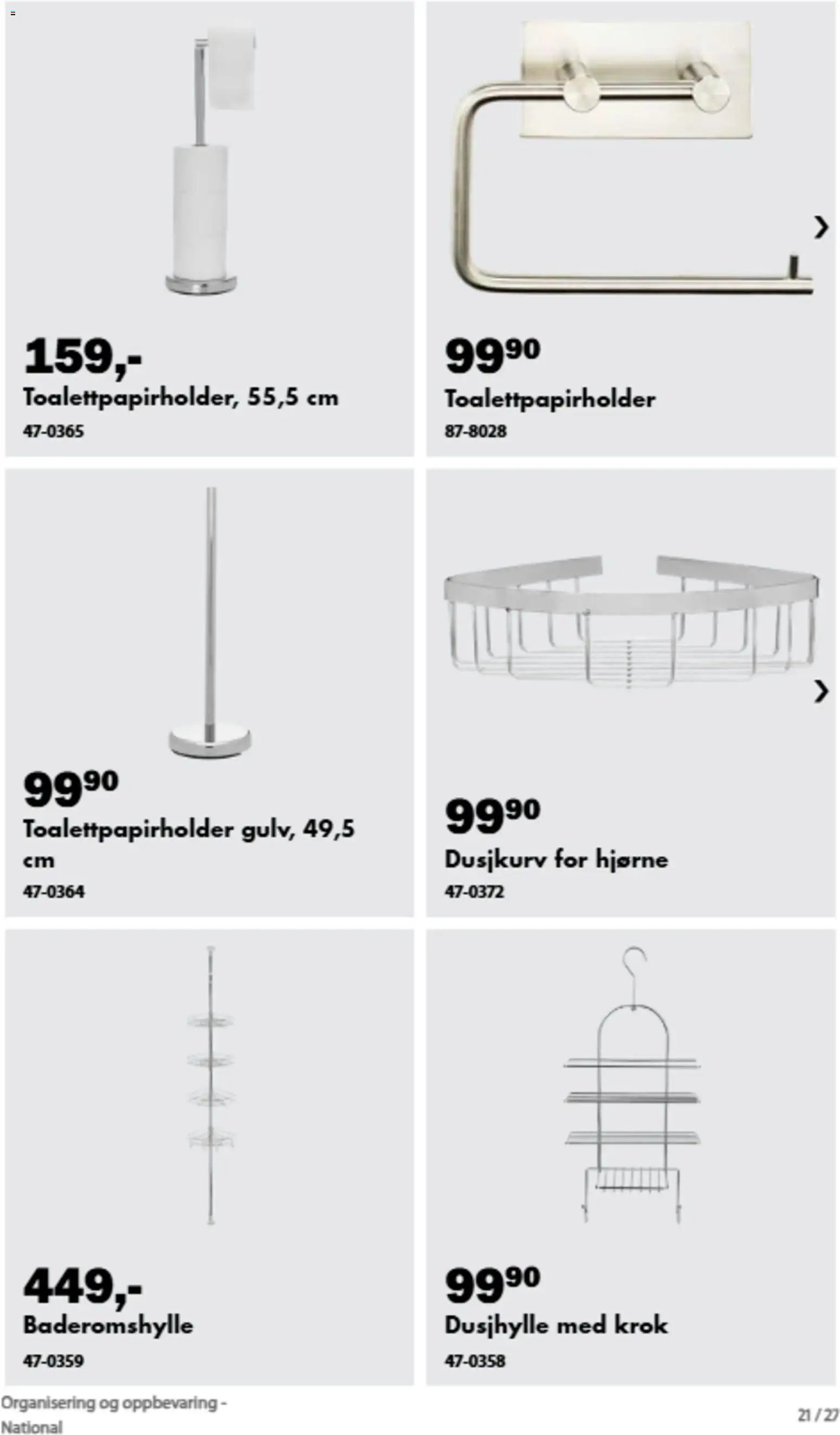 Biltema kundeavis Organisering og oppbevaring
