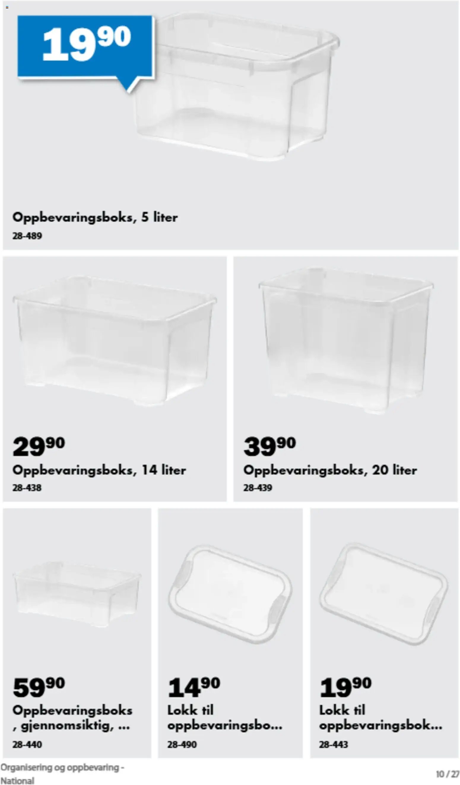 Biltema kundeavis Organisering og oppbevaring