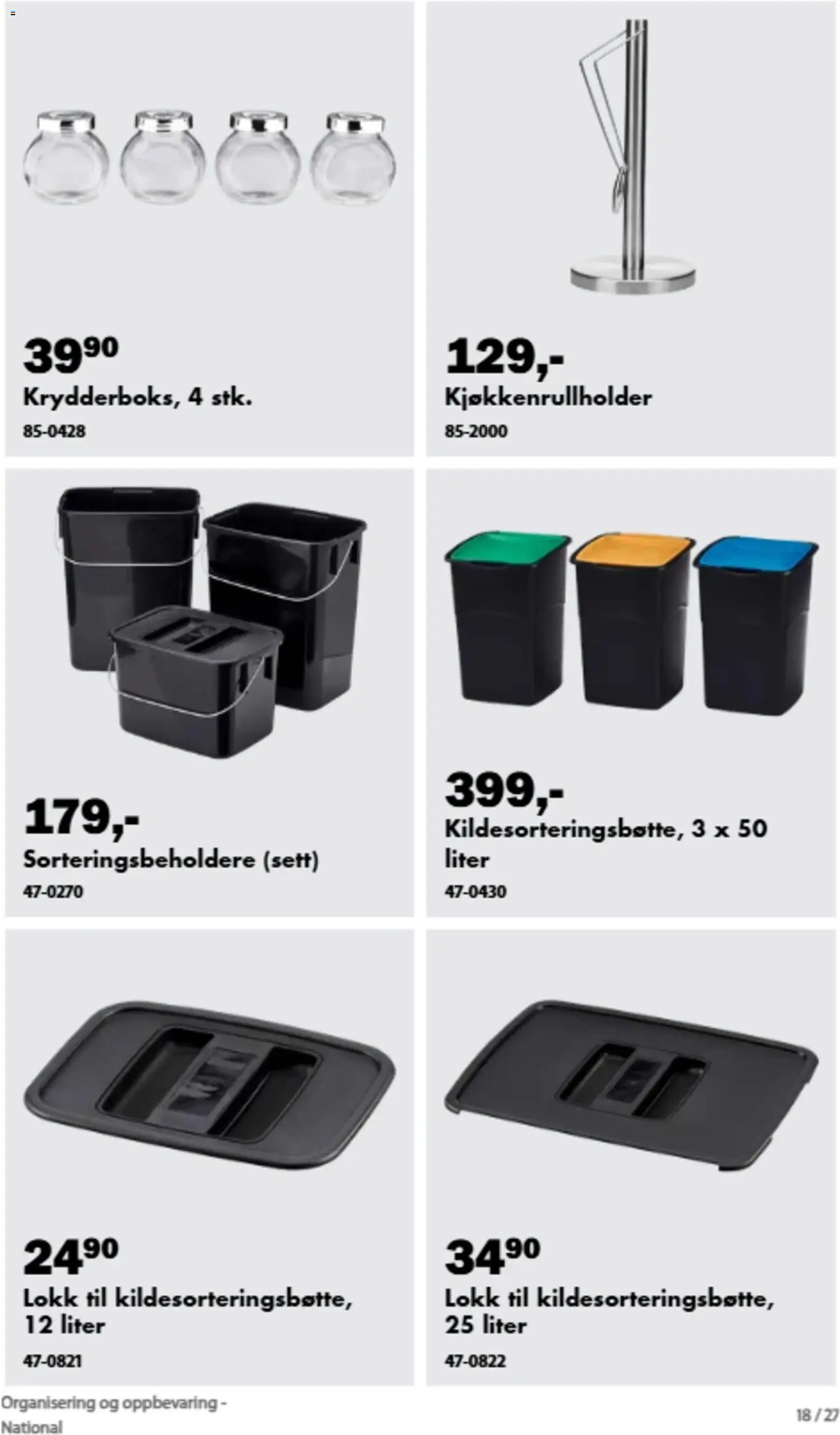 Biltema kundeavis Organisering og oppbevaring