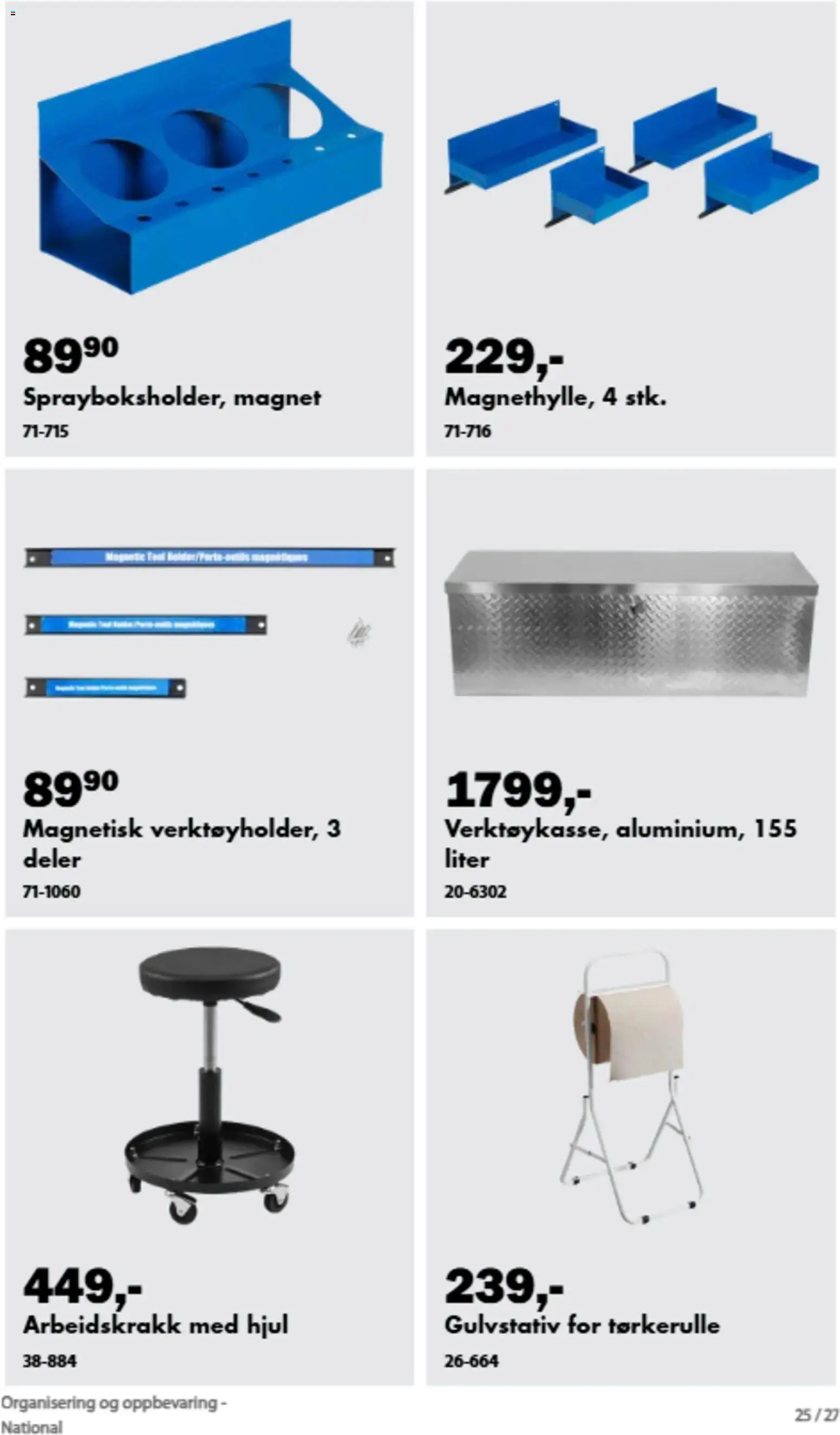 Biltema kundeavis Organisering og oppbevaring