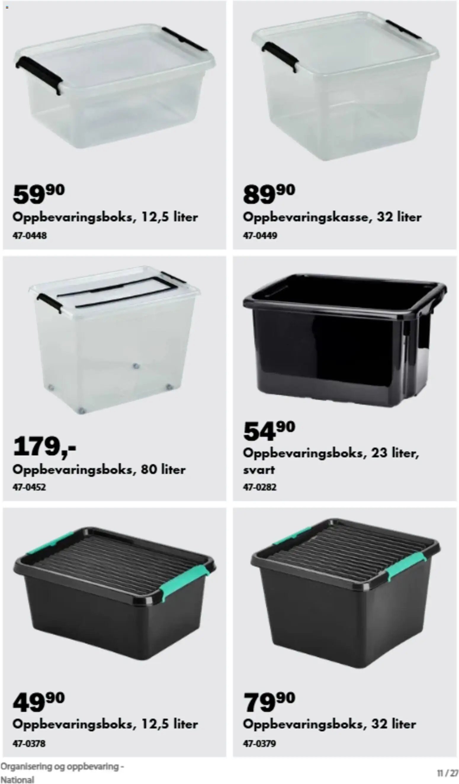 Biltema kundeavis Organisering og oppbevaring