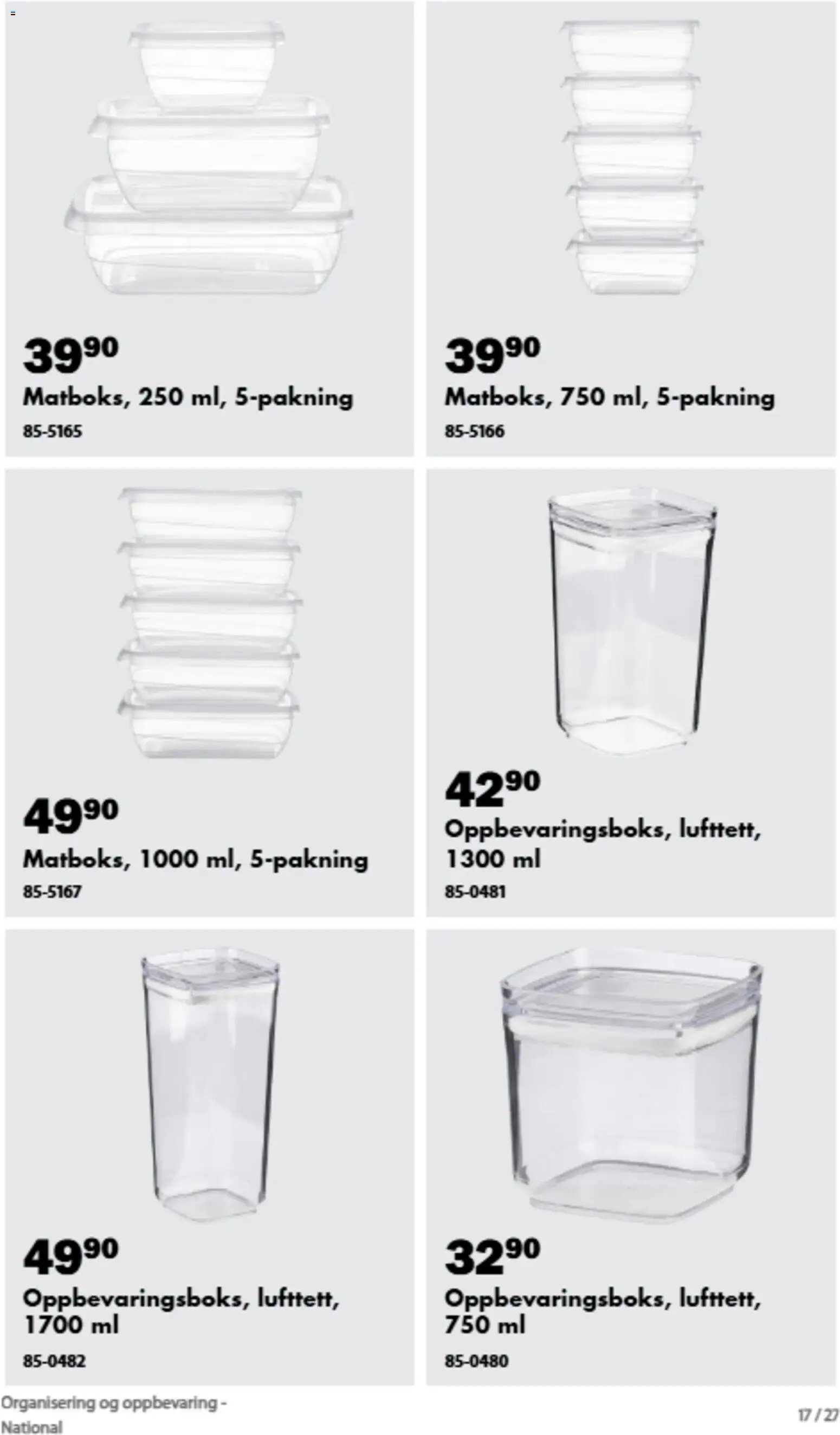 Biltema kundeavis Organisering og oppbevaring