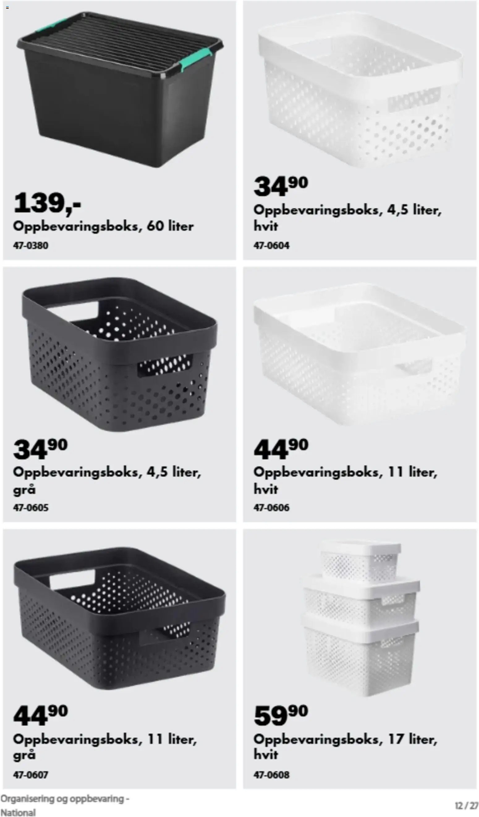 Biltema kundeavis Organisering og oppbevaring