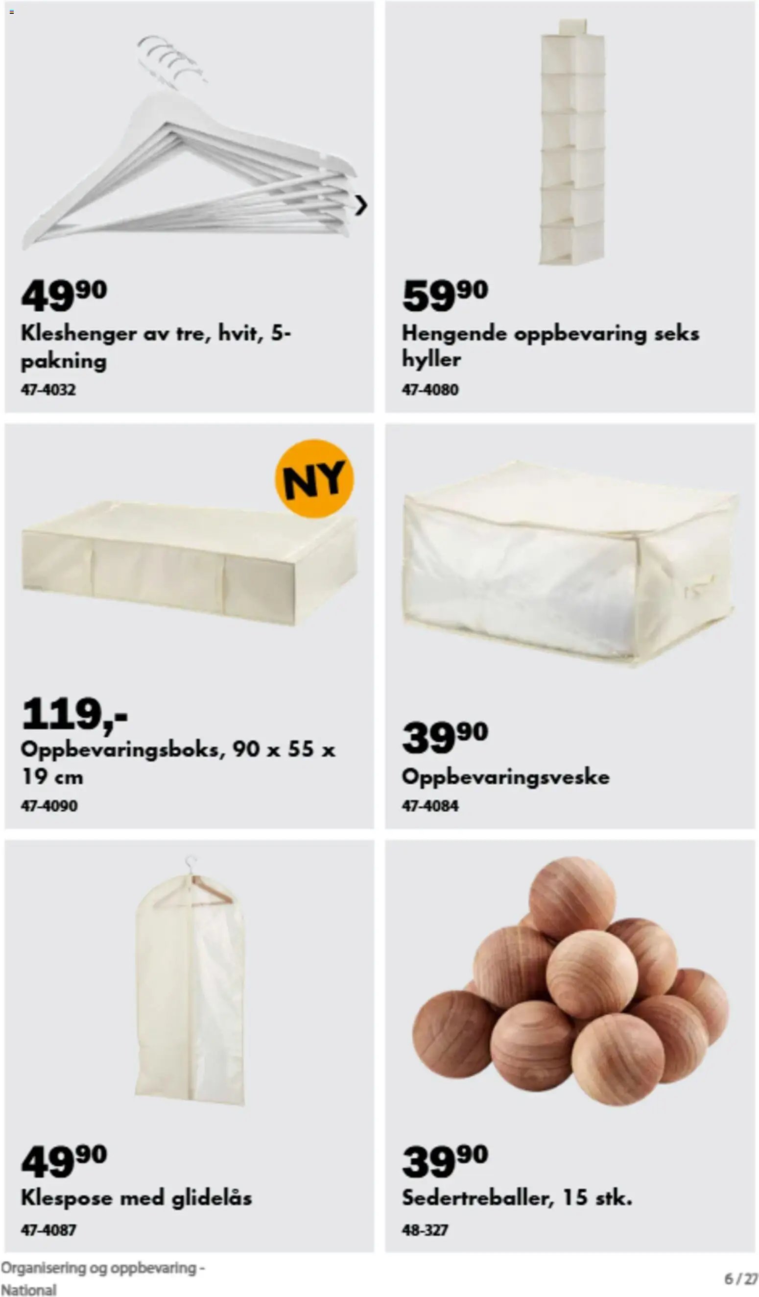 Biltema kundeavis Organisering og oppbevaring