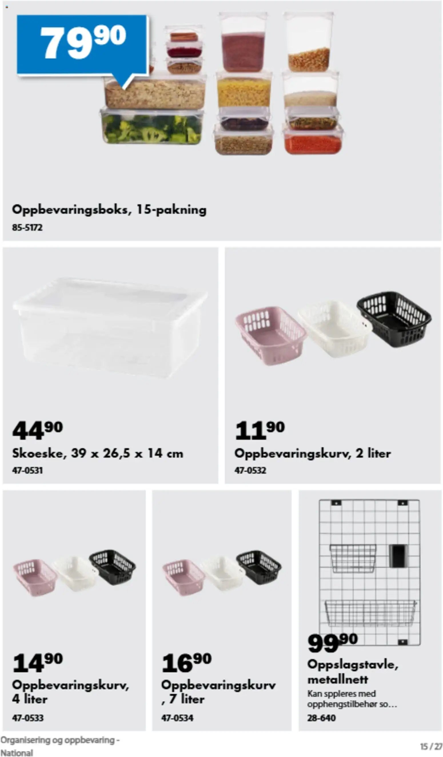 Biltema kundeavis Organisering og oppbevaring