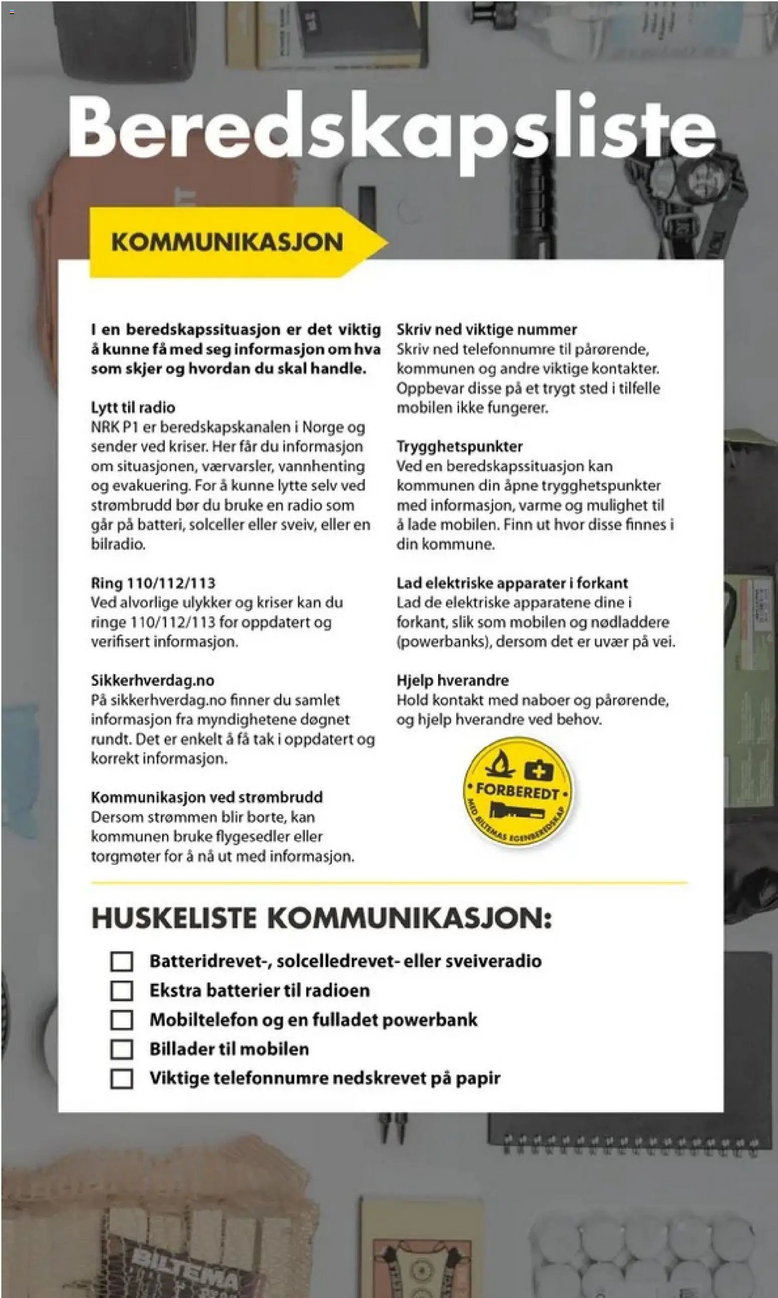 Biltema kundeavis Egenberedskap - National