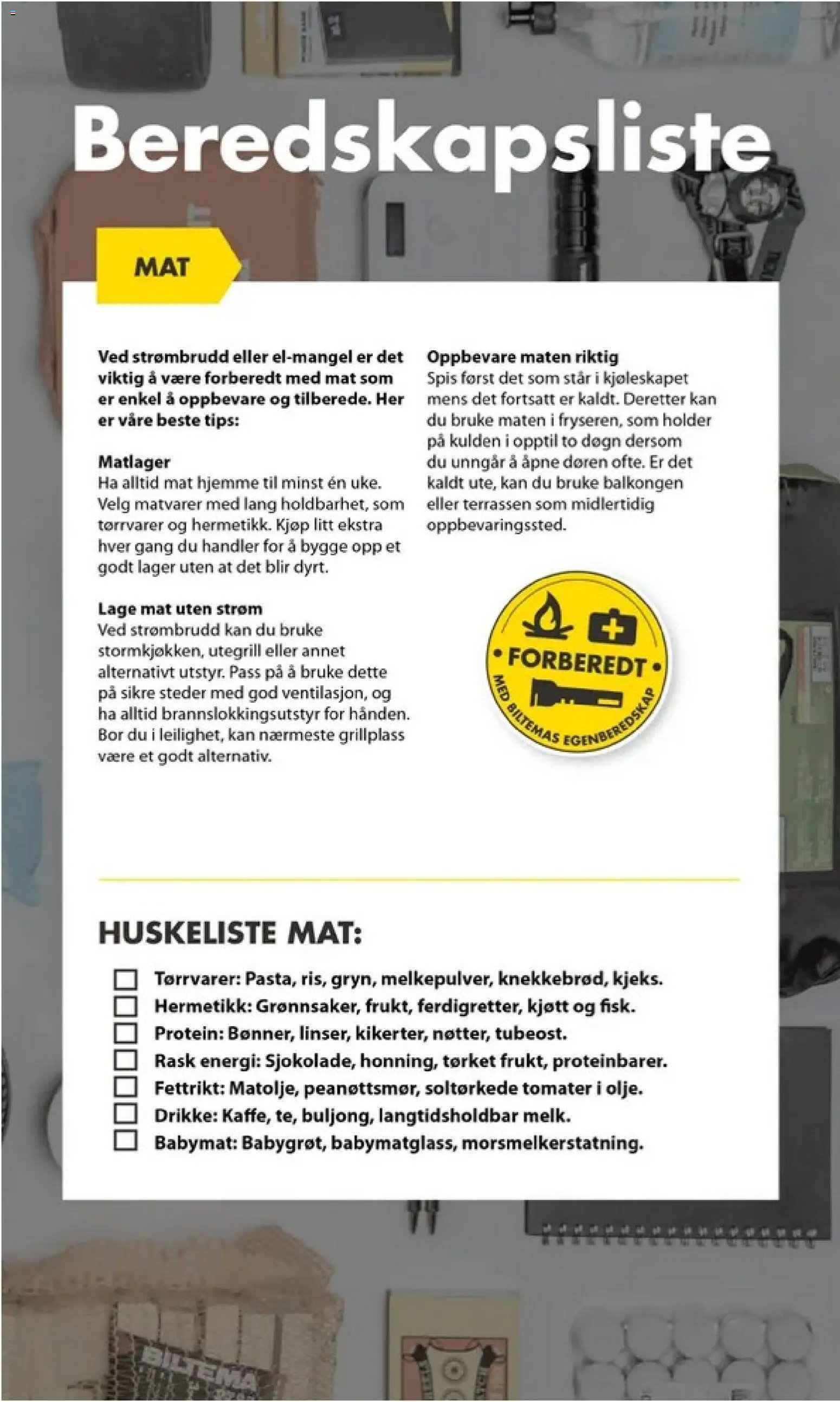 Biltema kundeavis Egenberedskap - National