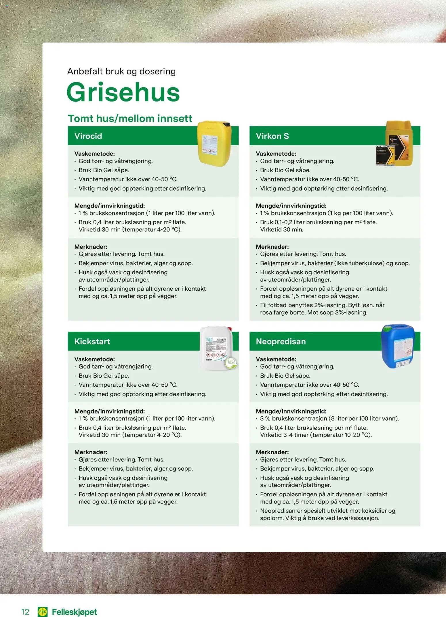 Felleskjøpet Desinfeksjonsmidler til husdyrrom (2026-01-02 - 2027-01-03)