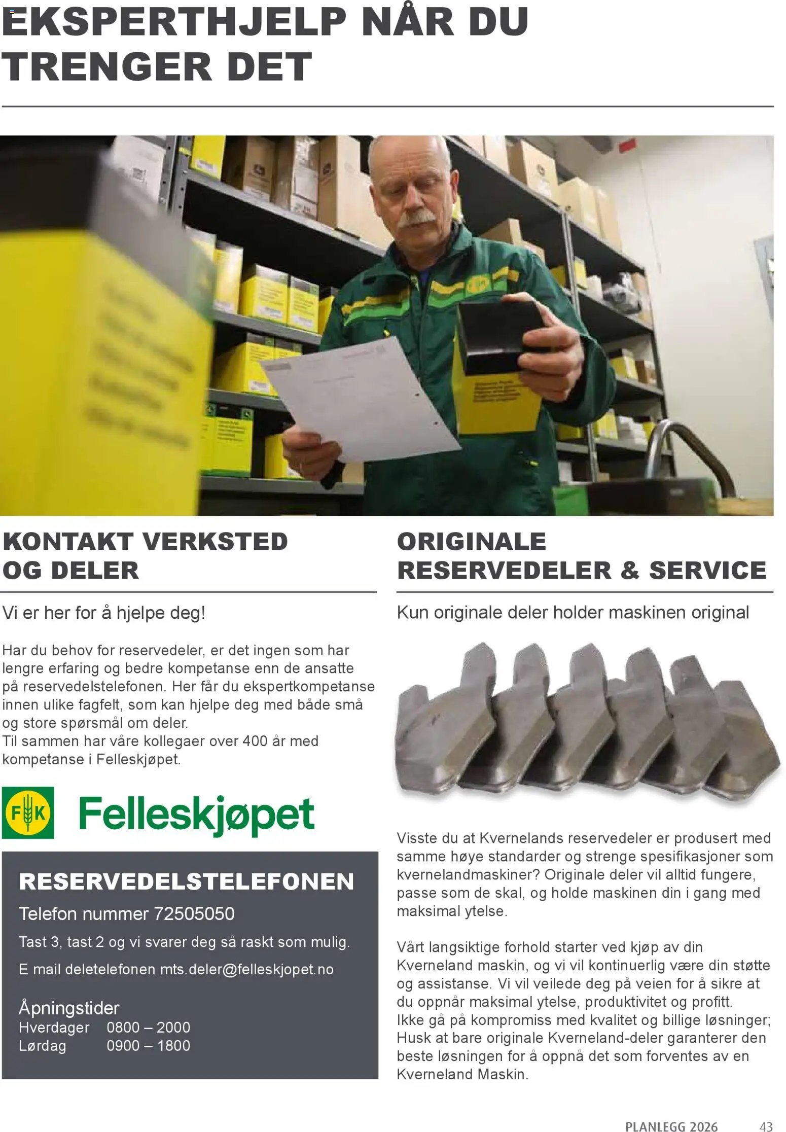 Felleskjøpet Planlegg 2026 fra Kverneland (2026-01-02 - 2027-01-03)