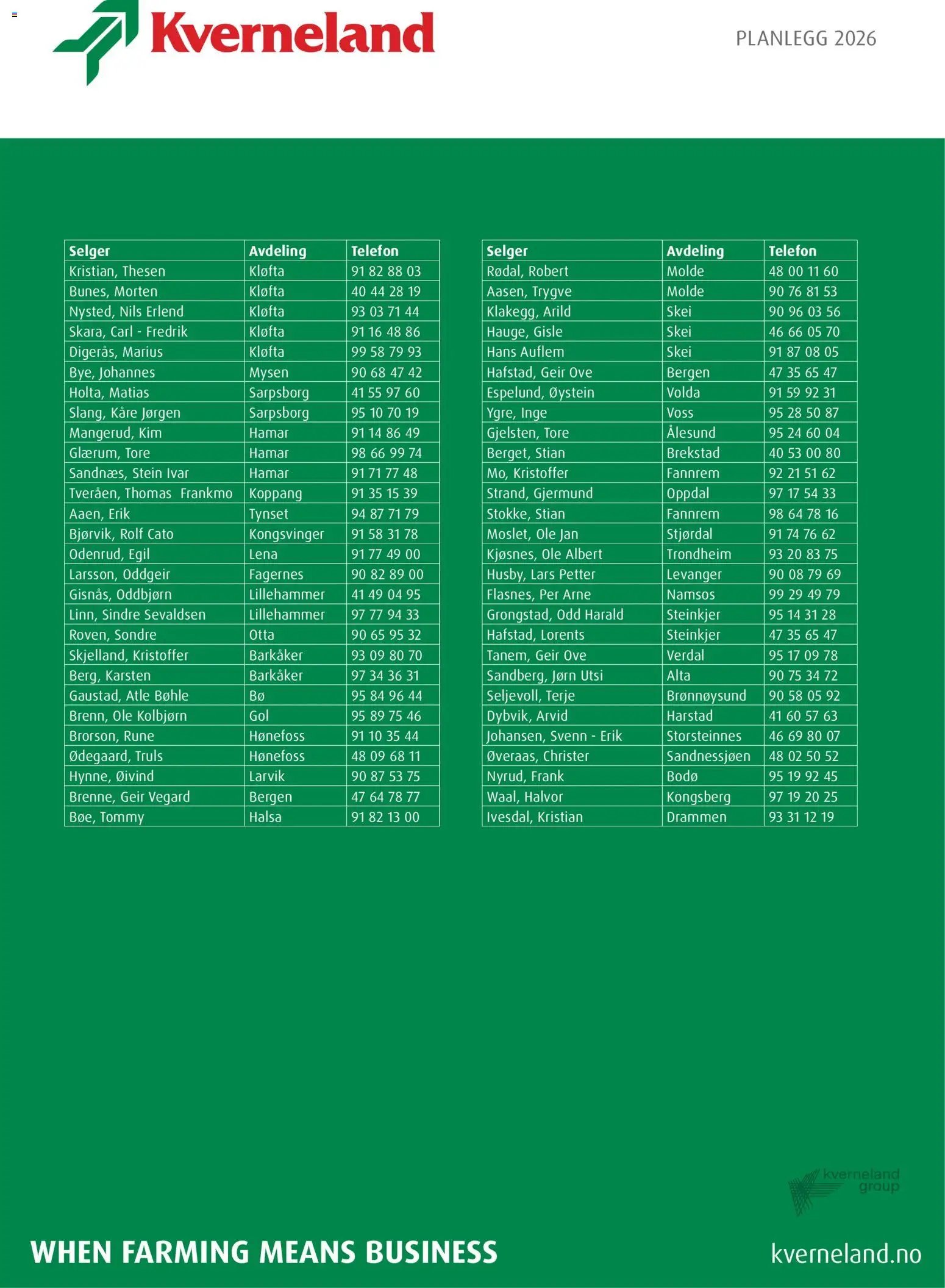 Felleskjøpet Planlegg 2026 fra Kverneland (2026-01-02 - 2027-01-03)