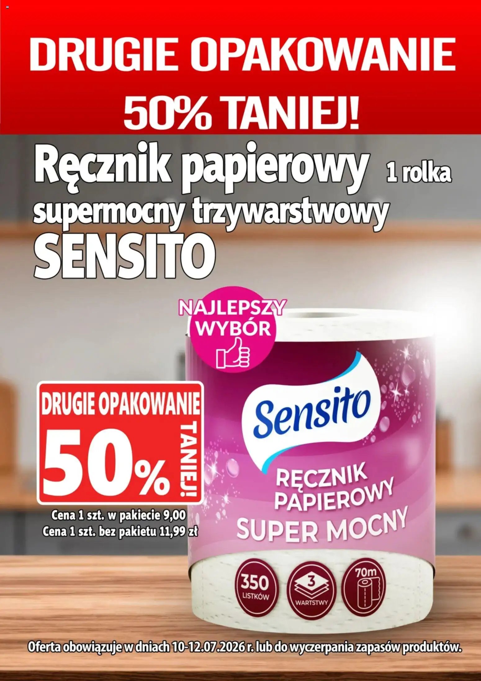 Prim Market promocja - Ręcznik Papierowy Supermocny Sensilo