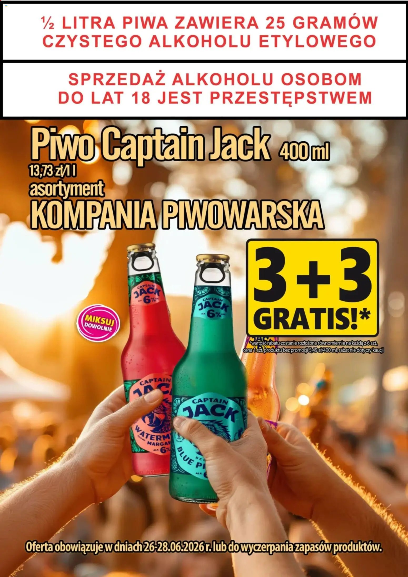 Prim Market promocja - Piwo Captain Jack 3+3 Gratis