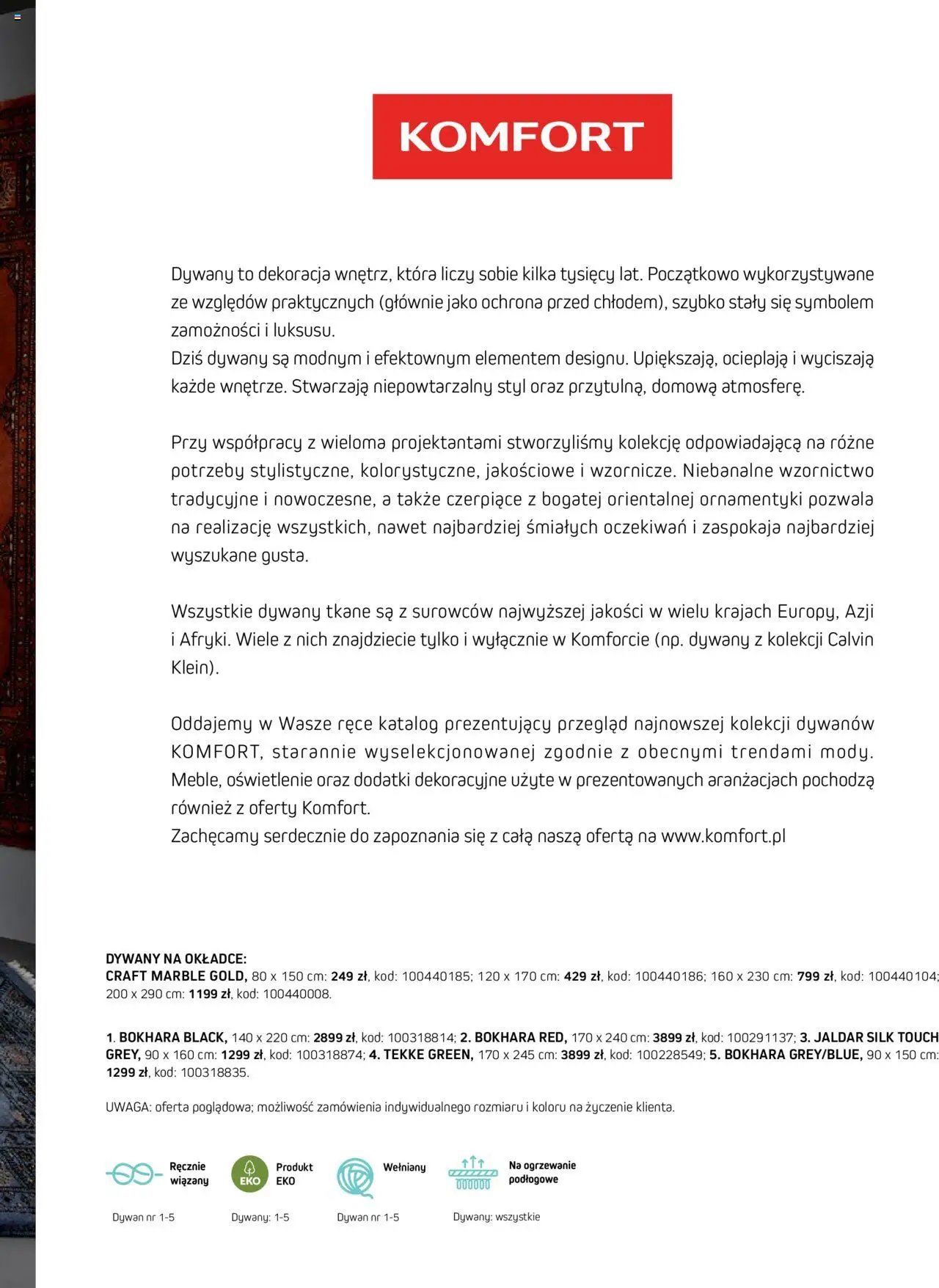 Komfort Gazetka - Katalog Dywanów