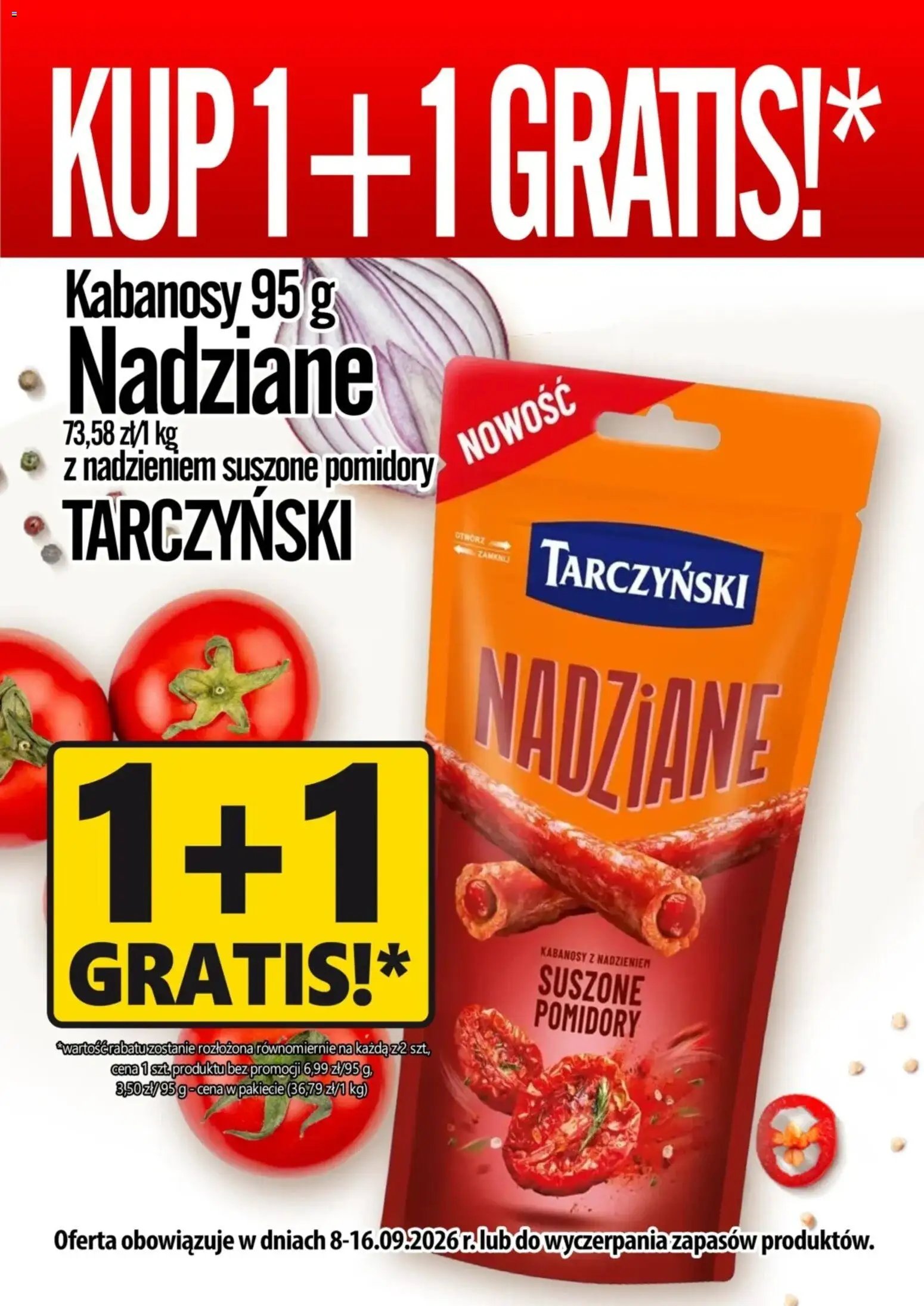 Prim Market promocja - Kabanosy Nadziaki Tarczyński