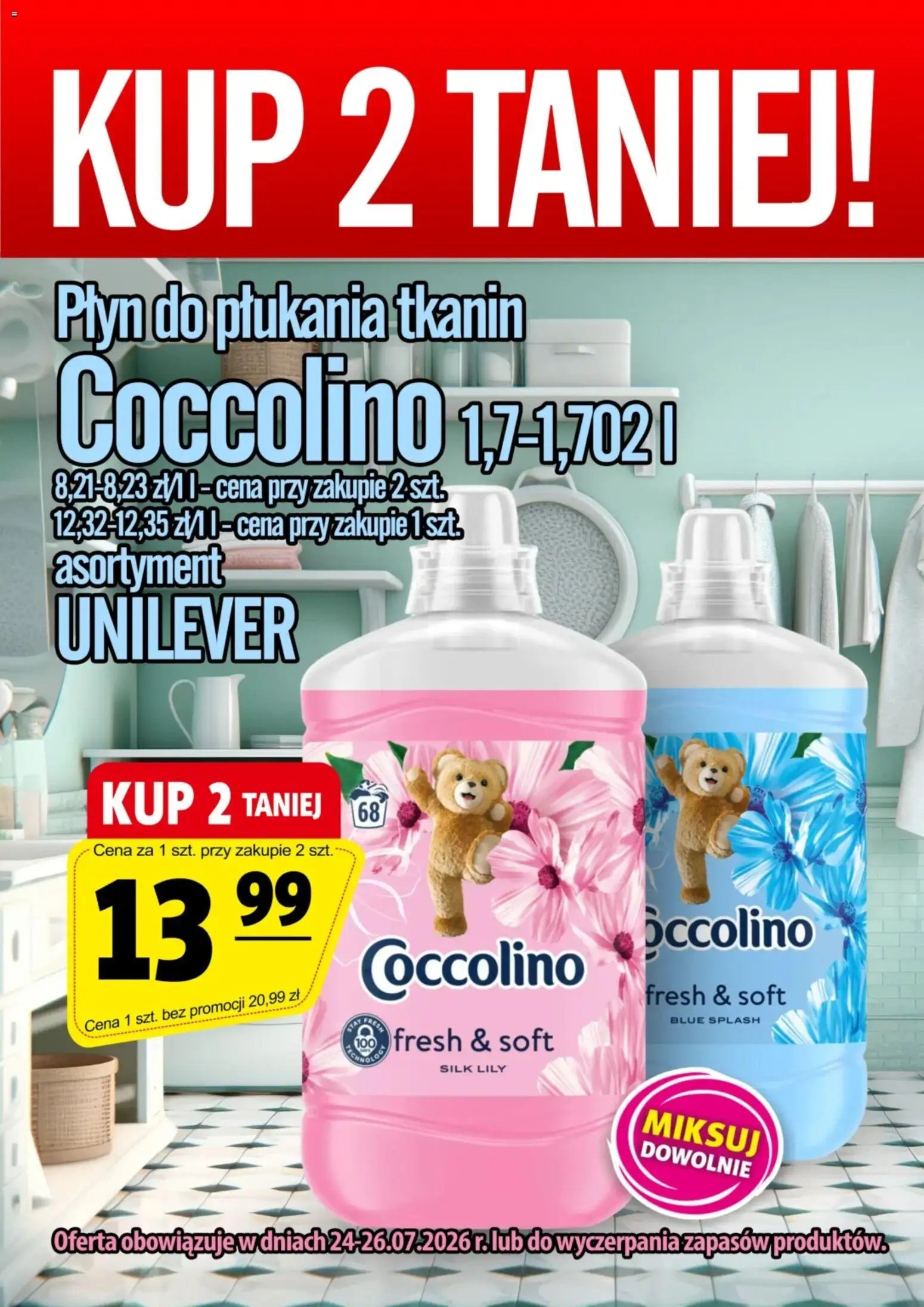 Prim Market promocja - Płyn Do Płukania Coccolino 1,7-1,702 l