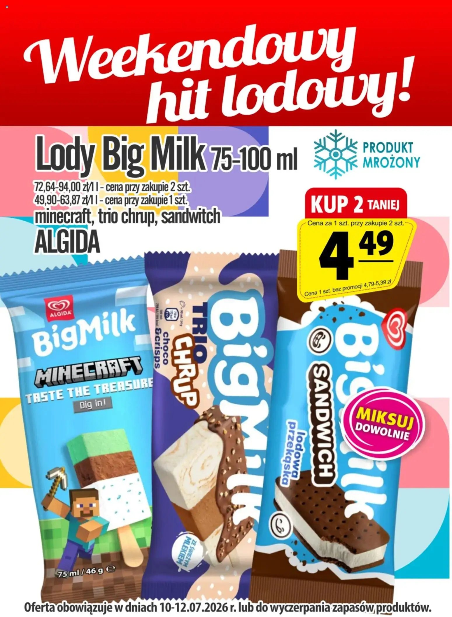 Prim Market promocja - Lody Big Milk Algida