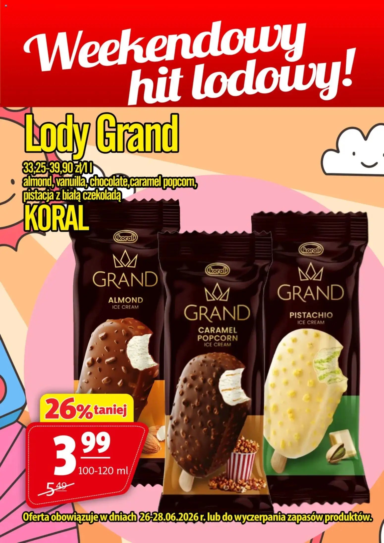 Prim Market promocja - Lody Grand Koral